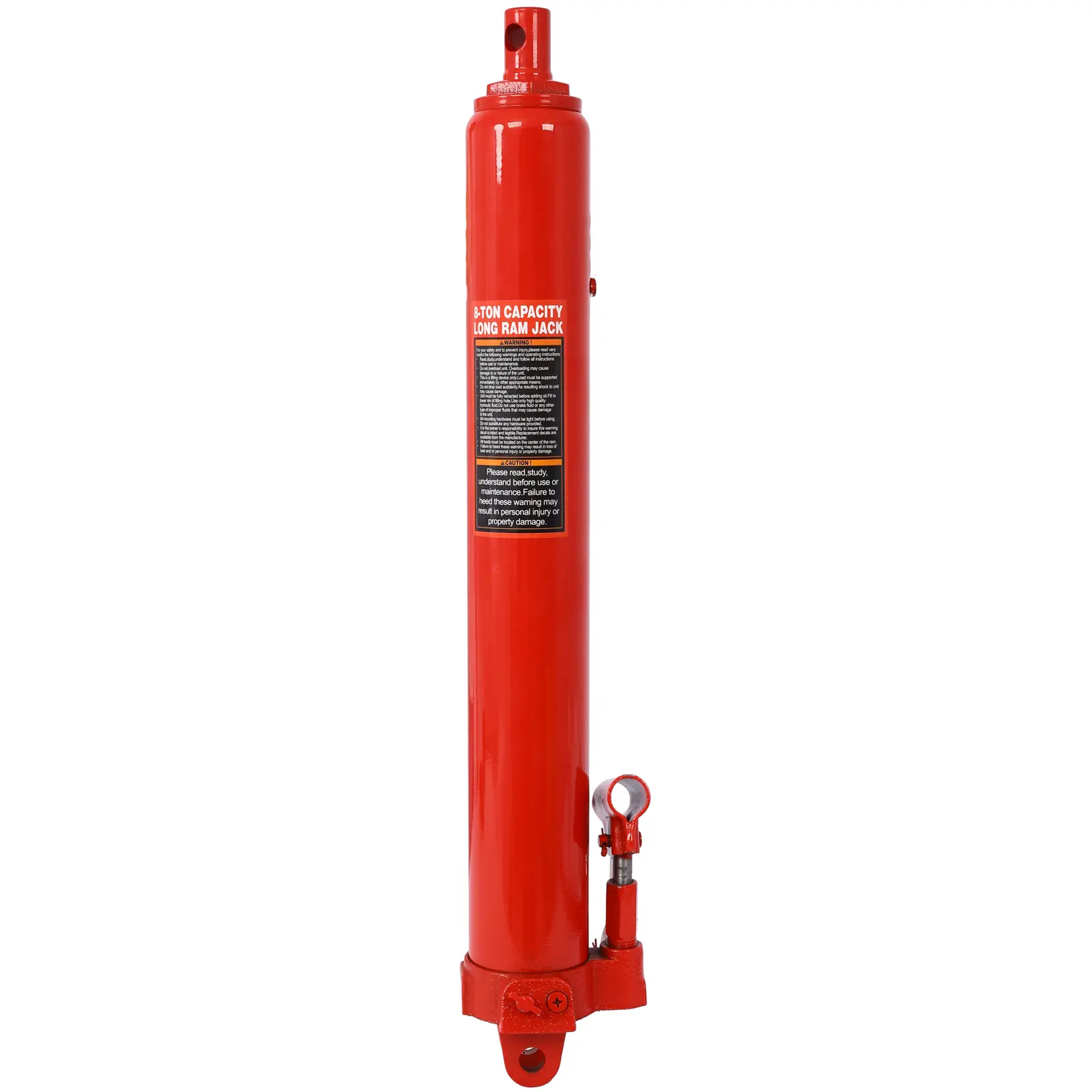 Hydraulic Long Ram Jack with Single Piston Pump and Clevis Base (Fits: Garage/Shop Cranes, Engine Hoists, and More): 8 Ton (16,0