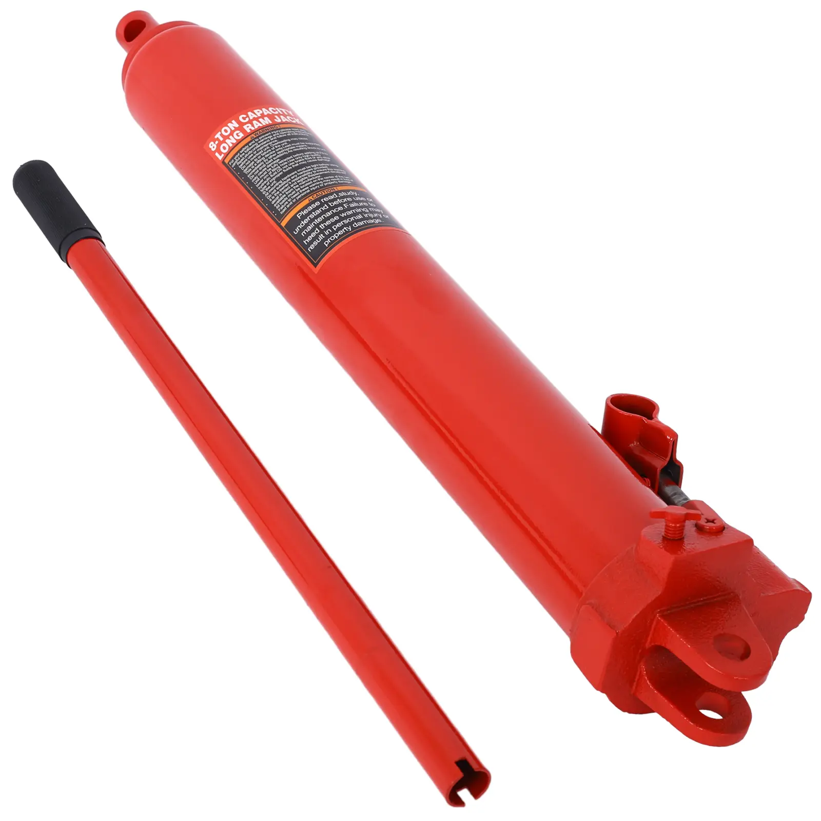 Hydraulic Long Ram Jack with Single Piston Pump and Clevis Base (Fits: Garage/Shop Cranes, Engine Hoists, and More): 8 Ton (16,0