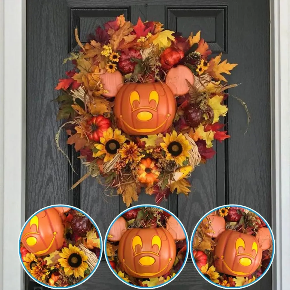 Halloween Decor Halloween Garland Halloween Garland Artificial Maple Leaf Garland Window Door Hanging Wreath for Halloween Decor