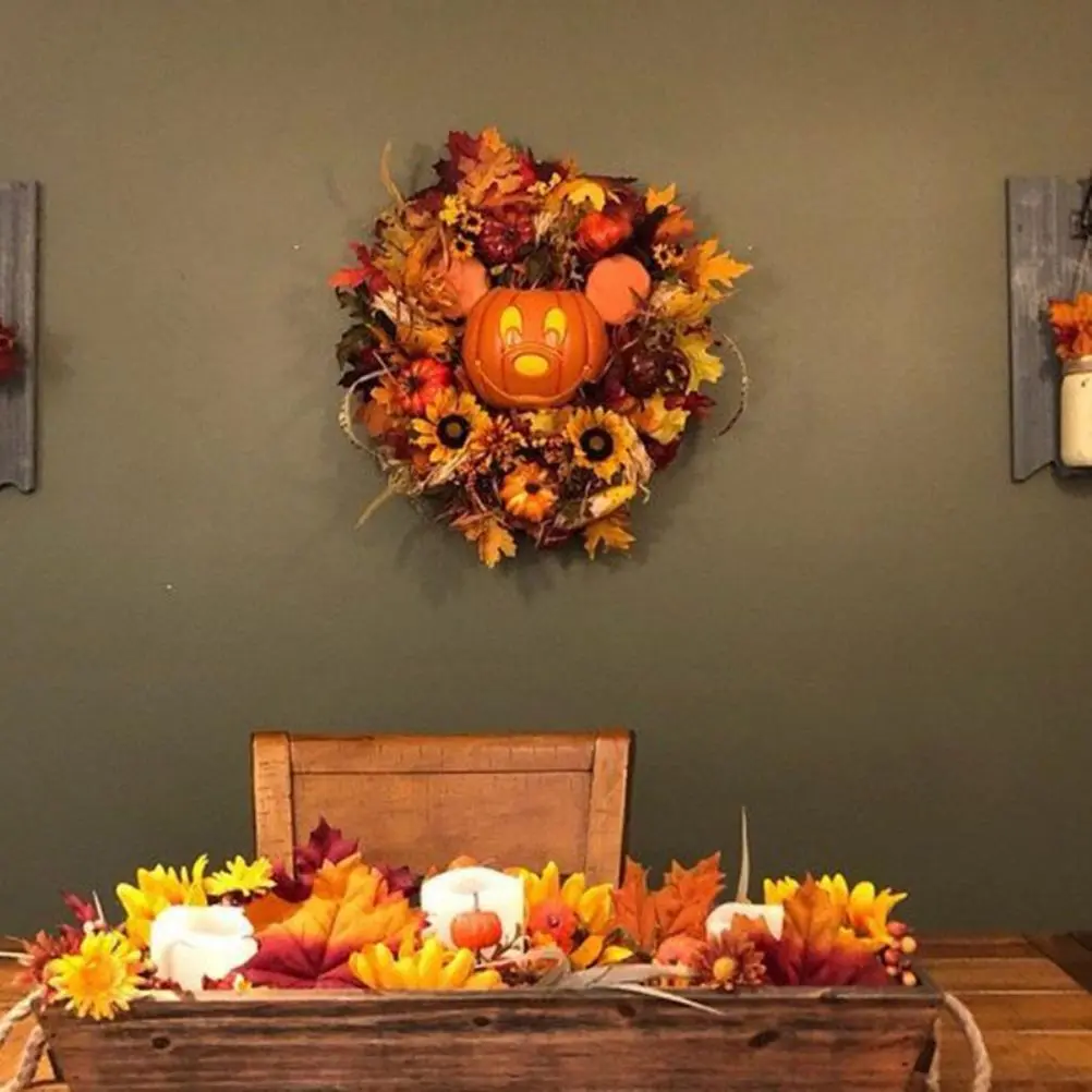 Halloween Decor Halloween Garland Halloween Garland Artificial Maple Leaf Garland Window Door Hanging Wreath for Halloween Decor