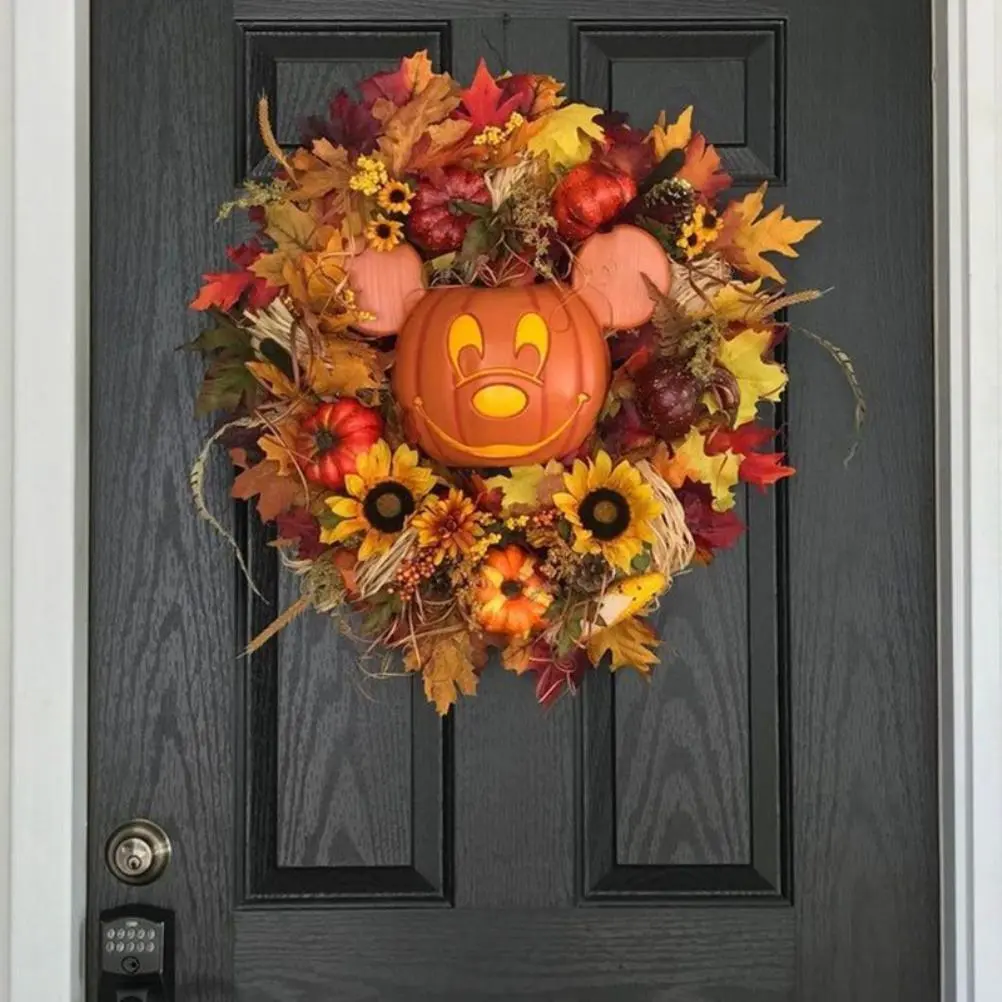 Halloween Decor Halloween Garland Halloween Garland Artificial Maple Leaf Garland Window Door Hanging Wreath for Halloween Decor