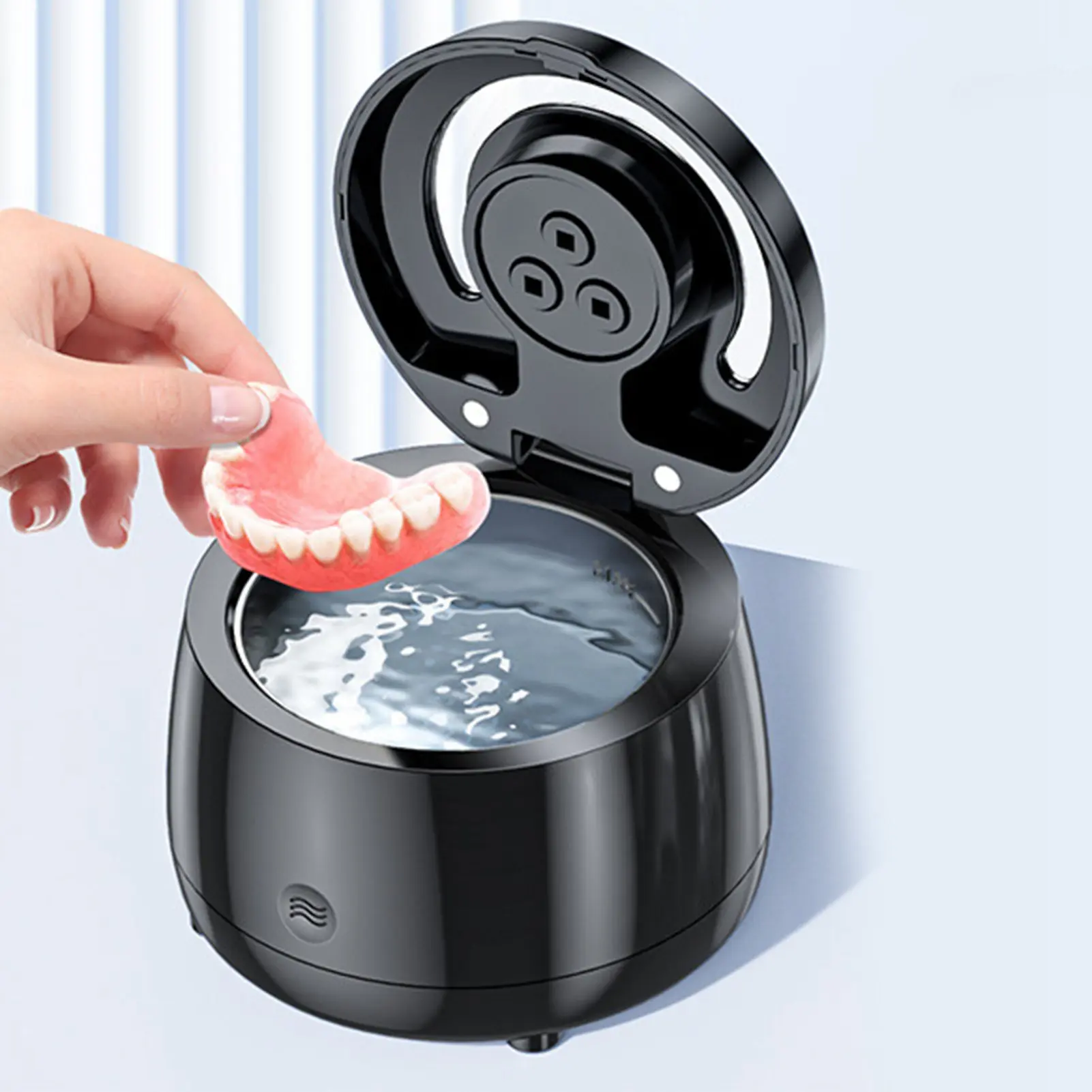 Retainer Cleaner Powerful Portable Dentures Cleaner UVC Professional Jewelry Cleaning Machine for Home Travel Teeth Cleaning Pod