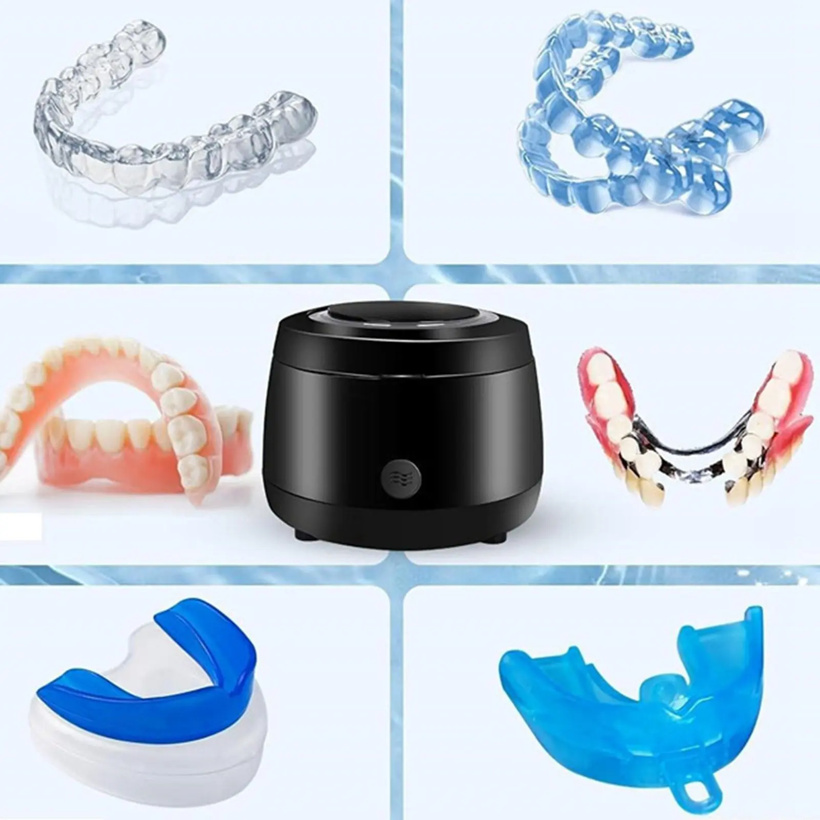 Retainer Cleaner Powerful Portable Dentures Cleaner UVC Professional Jewelry Cleaning Machine for Home Travel Teeth Cleaning Pod