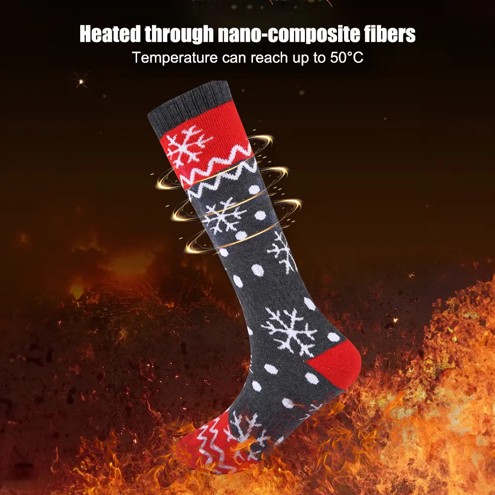 5000mAh Rechargeable Heated Socks for Men Women Washable Electric Thermal Warming Socks with Aiwei APP Remote Control for Winter