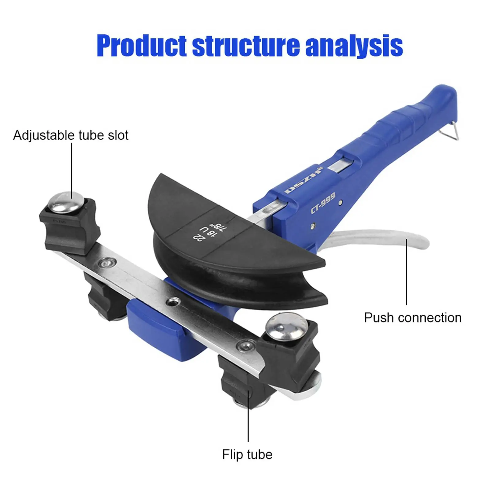 Pipe Bender DSZH CT‑ Bending Machine Pipe Cutter Mechanical Ratchet Bow‑Type with  Wheel 6‑22mm Bending Machine
