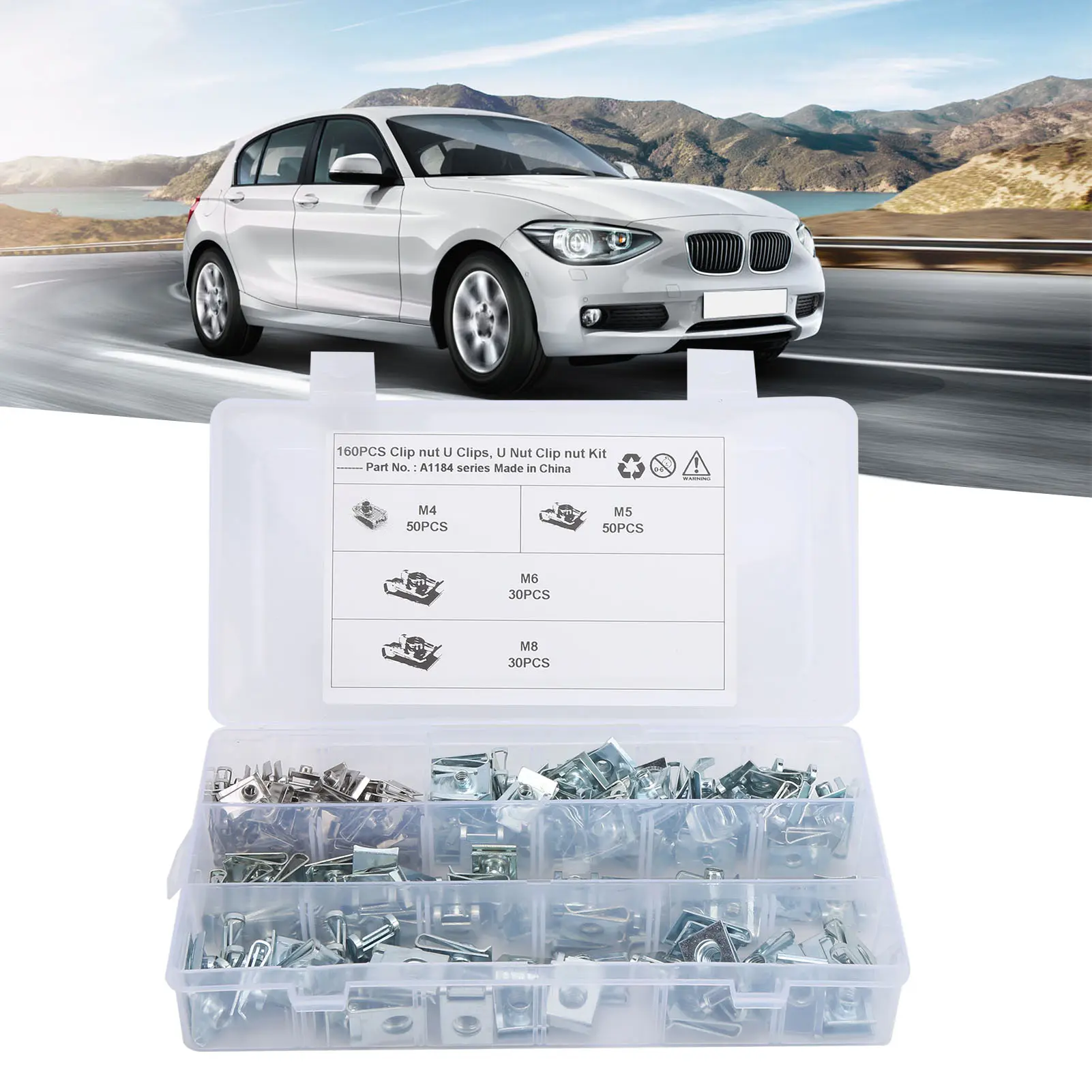 U‑Clips Chimney Nut 304 Stainless Steel Fastener M4 M5 M6 M8 for Motorcycle Car Spire Clip Steel Speed Fasterens U Nuts