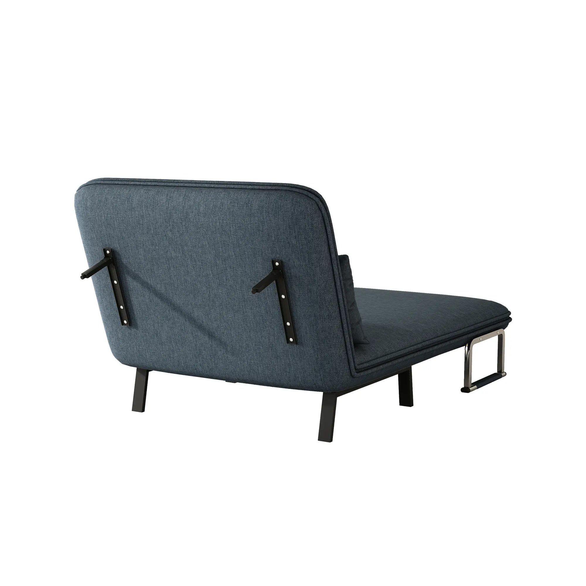 39″ Convertible Chair Bed, Tri-Fold Sofa Bed with Adjustable Backrest & Pillow, Leisure Chaise Lounge Couch with Sturdy Steel Fr