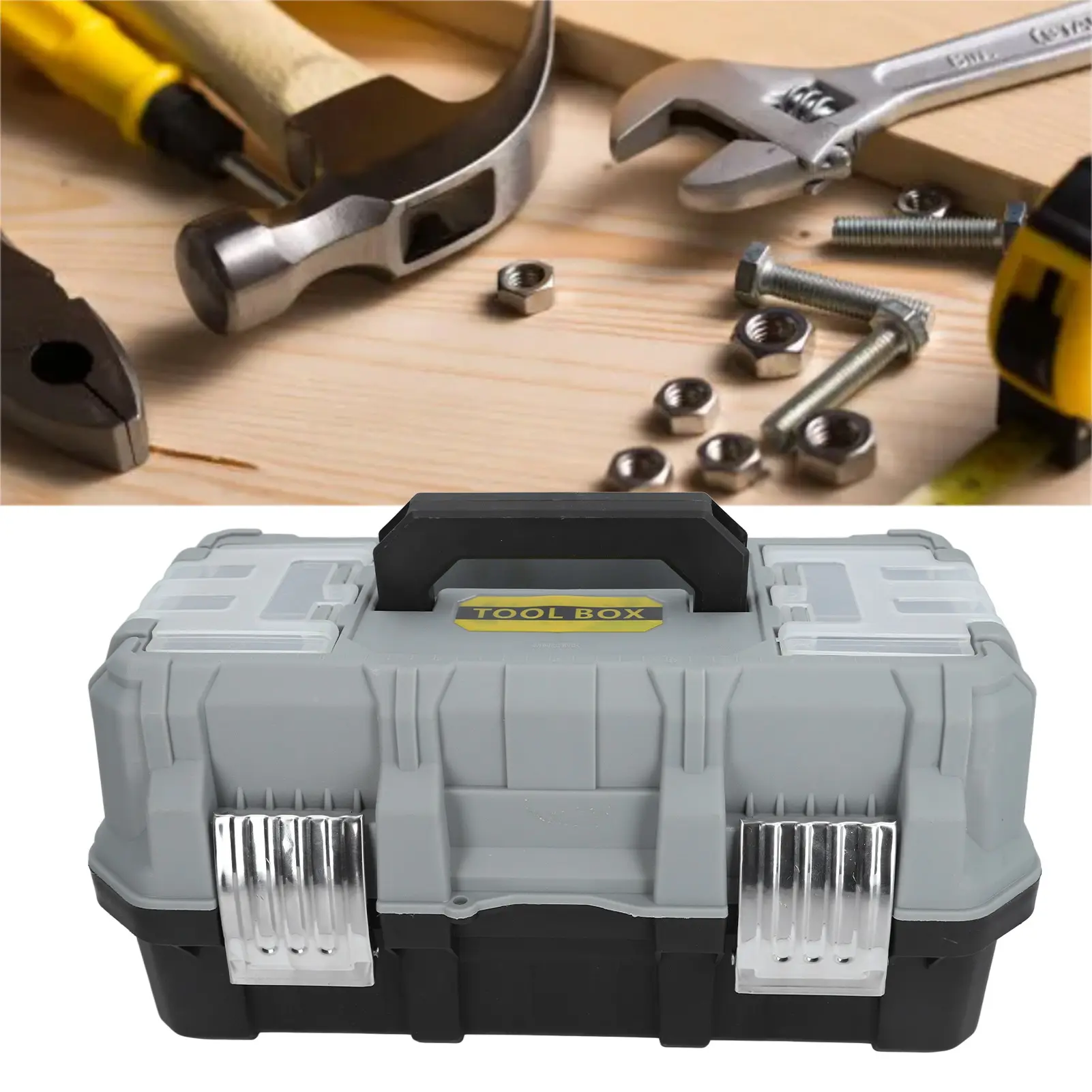 Electrician Tool Box Large Capacity  PP Plastic  Lock Structure Portable Storage Box for Automobile Electric Repair