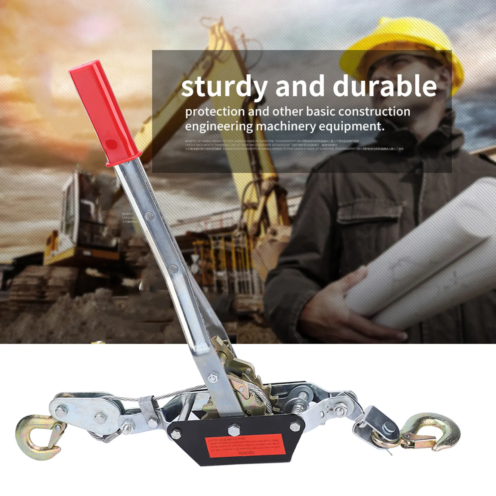 2/4T Wire Rope Hand Power Puller Tighten Tool  Tightener Double Hook Lifting Tool Heavy Duty Power Puller Wire Power Puller