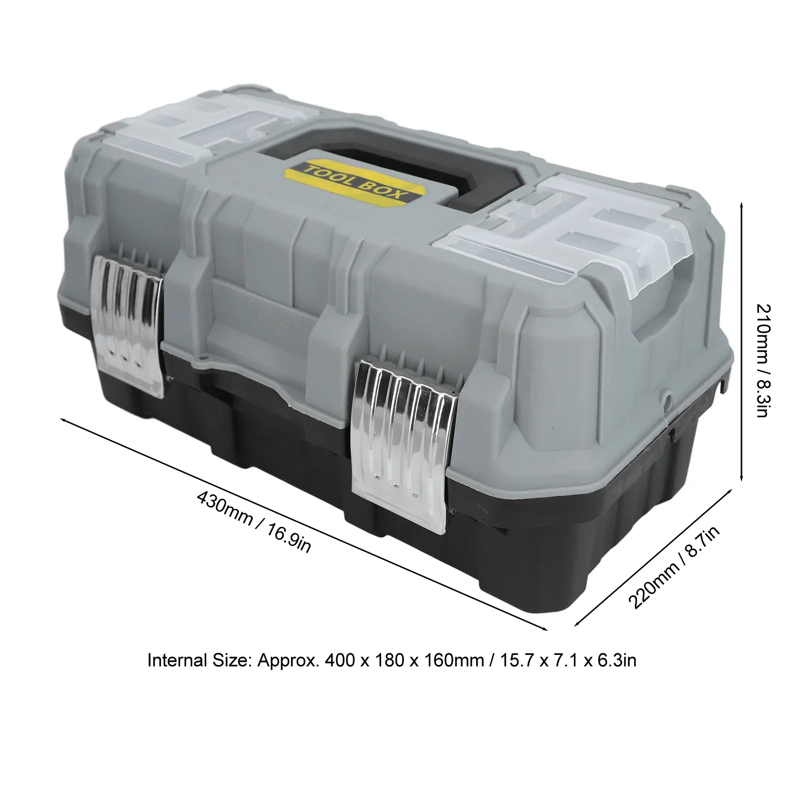 Electrician Tool Box Large Capacity  PP Plastic  Lock Structure Portable Storage Box for Automobile Electric Repair