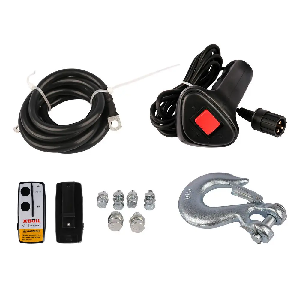 Electric Winch 13000 LBS Steel Cable Wireless Remote Crystal Film(BLACK)