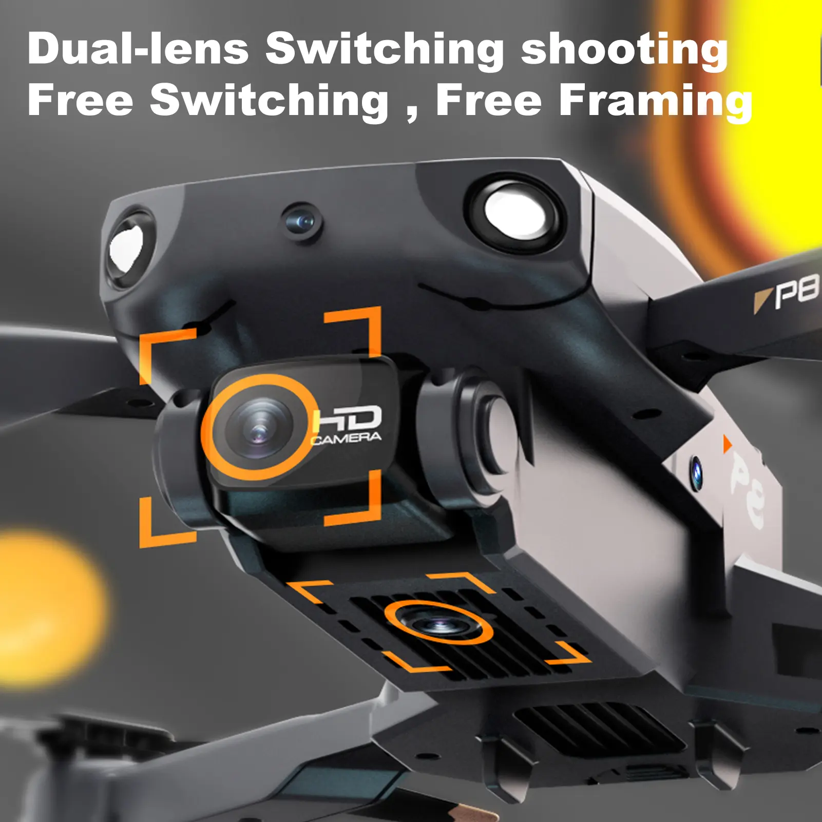 RC Drone with Camera 4K Dual Camera RC Quadcopter with Function 4 Sided Obstacle Avoidance Waypoint Flight Gesture Control Stora