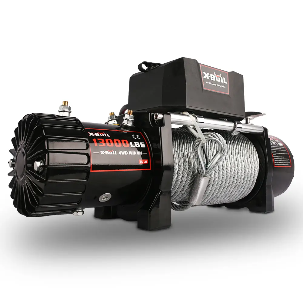 Electric Winch 13000 LBS Steel Cable Wireless Remote Crystal Film(BLACK)