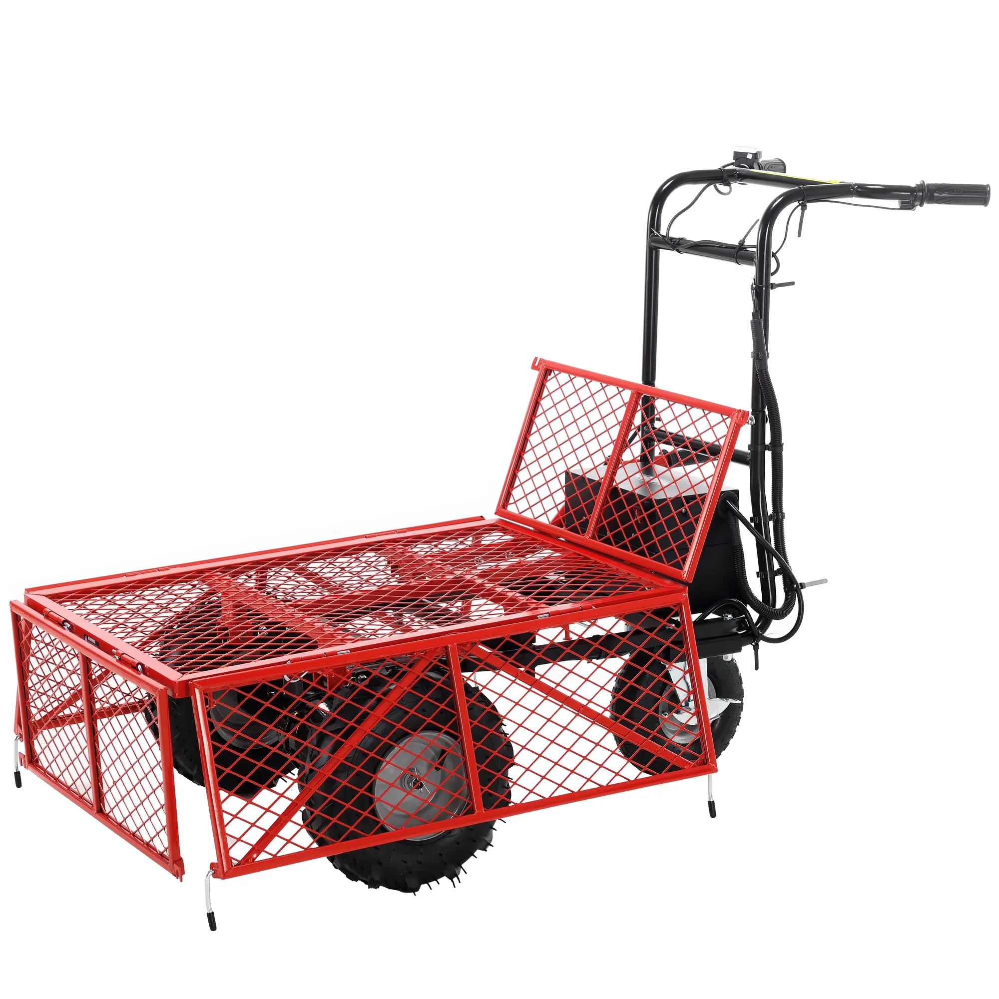 Wheelbarrow Utility Cart Electric Powered Cart 48V28Ah，500W ，Capacity 500lbs (230kg)  ，Material Hauler ，1000lbs Towing