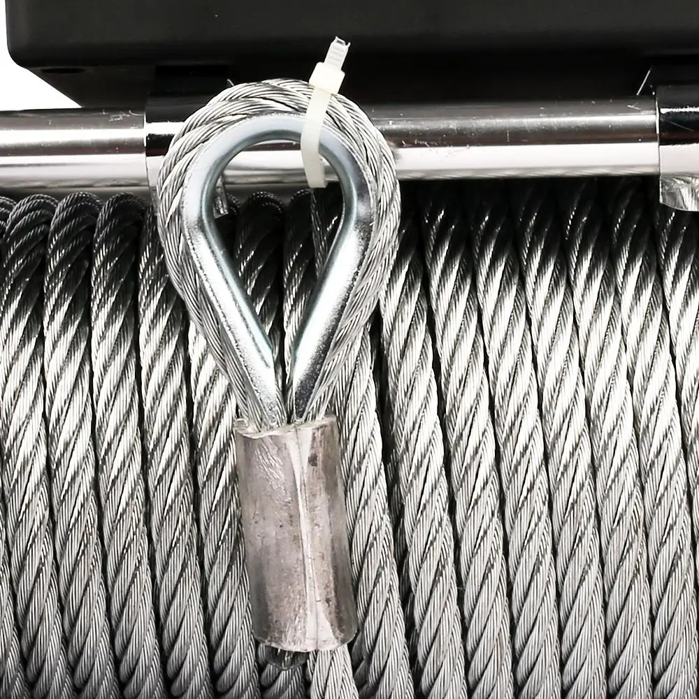 Electric Winch 13000 LBS Steel Cable Wireless Remote Crystal Film(BLACK)