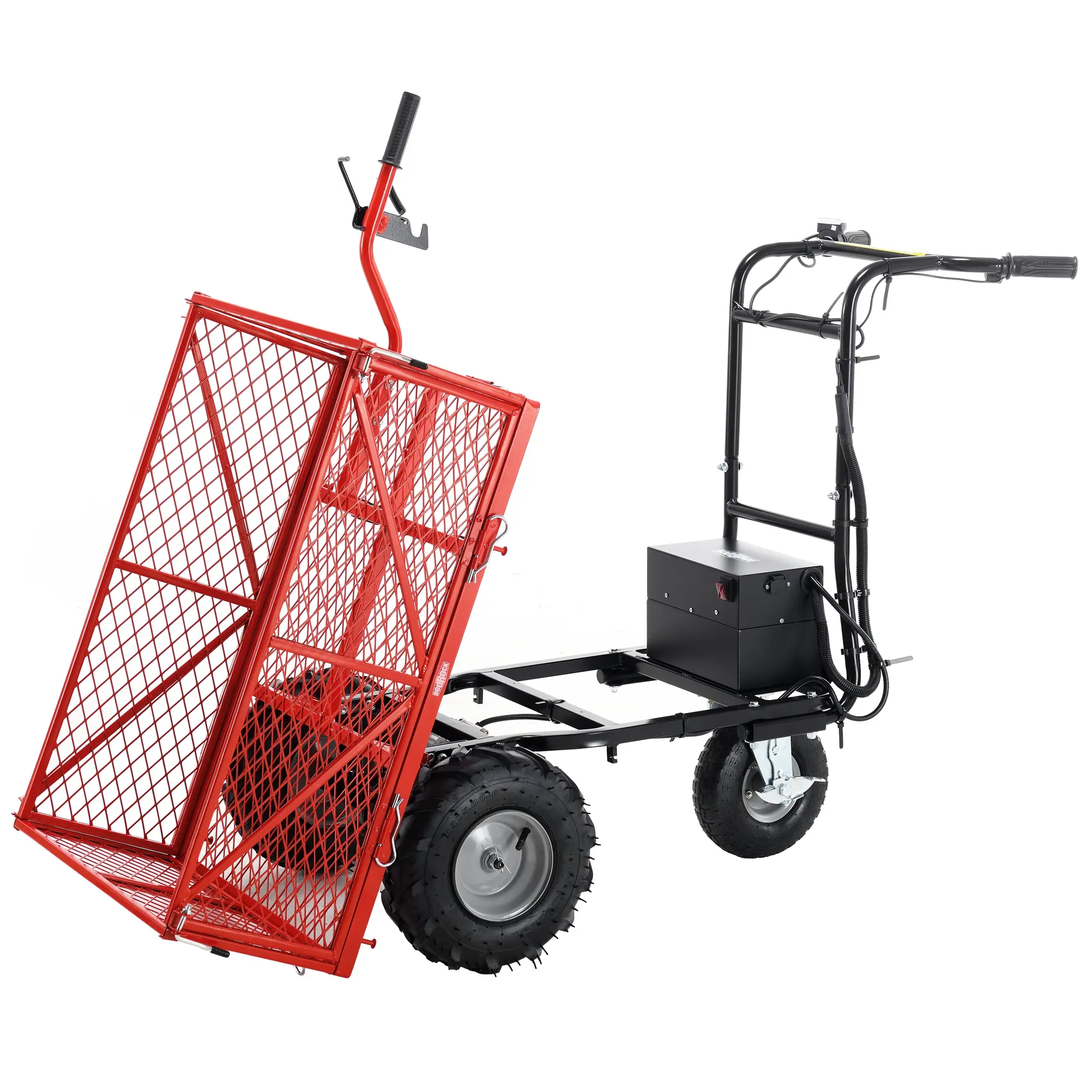 Wheelbarrow Utility Cart Electric Powered Cart 48V28Ah，500W ，Capacity 500lbs (230kg)  ，Material Hauler ，1000lbs Towing