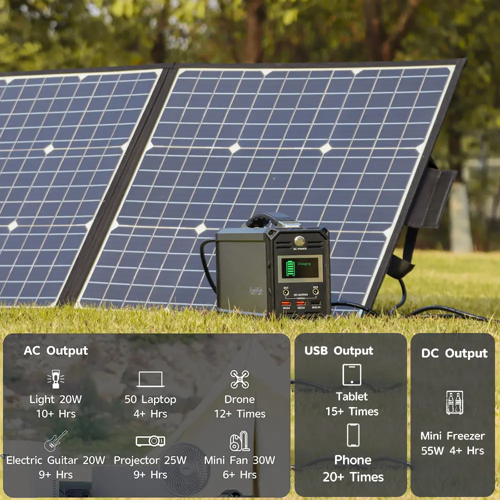Flashfish G300 Portable Power Station 60000mAh/222Wh Solar Generator 300W CPAP Battery Power Station With 6 Light Modes