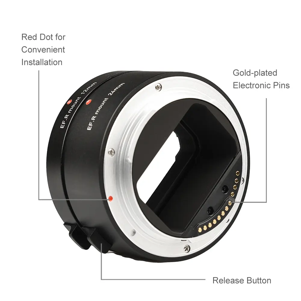 Automatic Extension Tubes 12mm + 24mm R Mount Macro Tubes Sets Lightweight Compatible with RF-Mount Lenses And R5/R6/R7/R10 Came