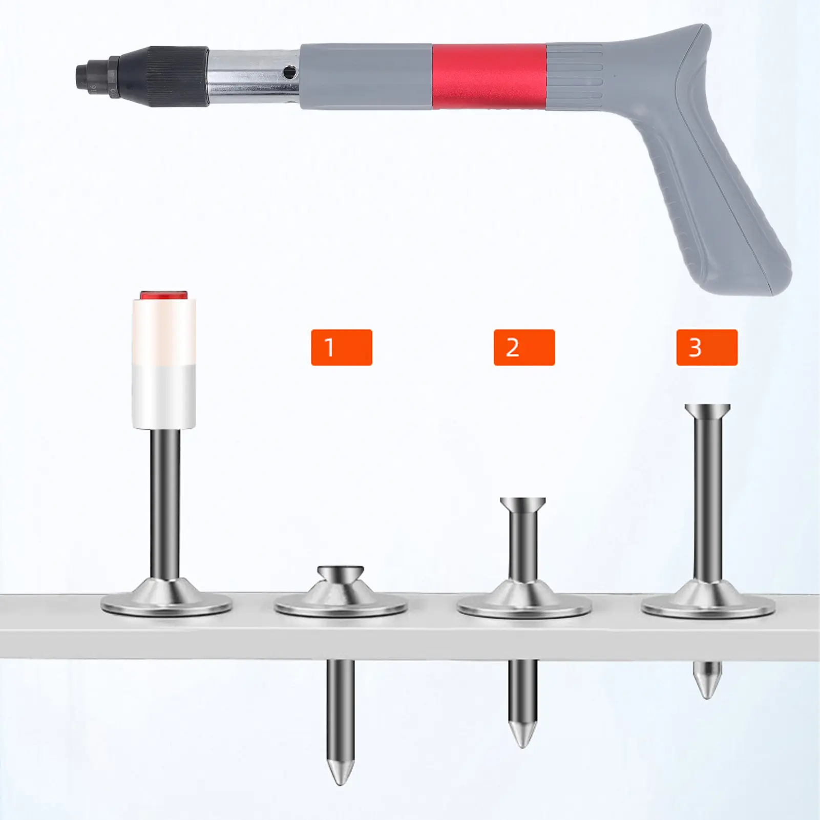 Nail Shooting Machine Fastener Tool Compact Portable Nail Shooting Machine 0.3in Mouth Diameter Low Noise with 5 Nails for Home