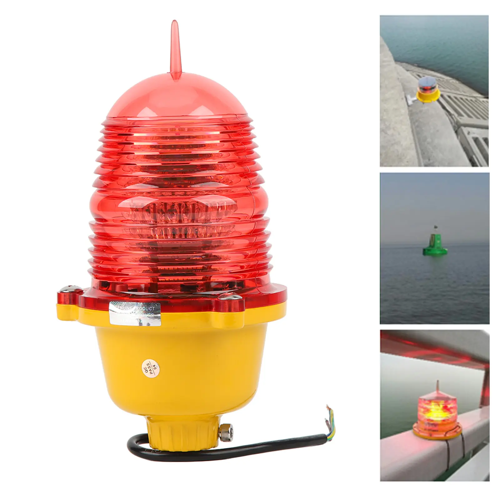 Aviation Obstruction Light Super Bright  Resistant Aviation Obstruction Light for Marine Boat Aviation Obstruction Light