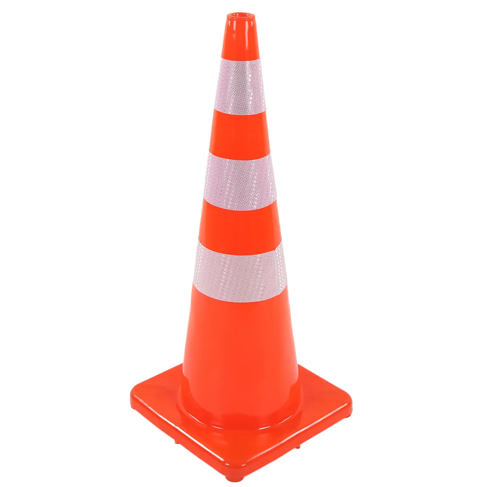 6Pcs Traffic Cones Weather Resistant Reflective Square Base Road Cones for Parking Lot Camping Red