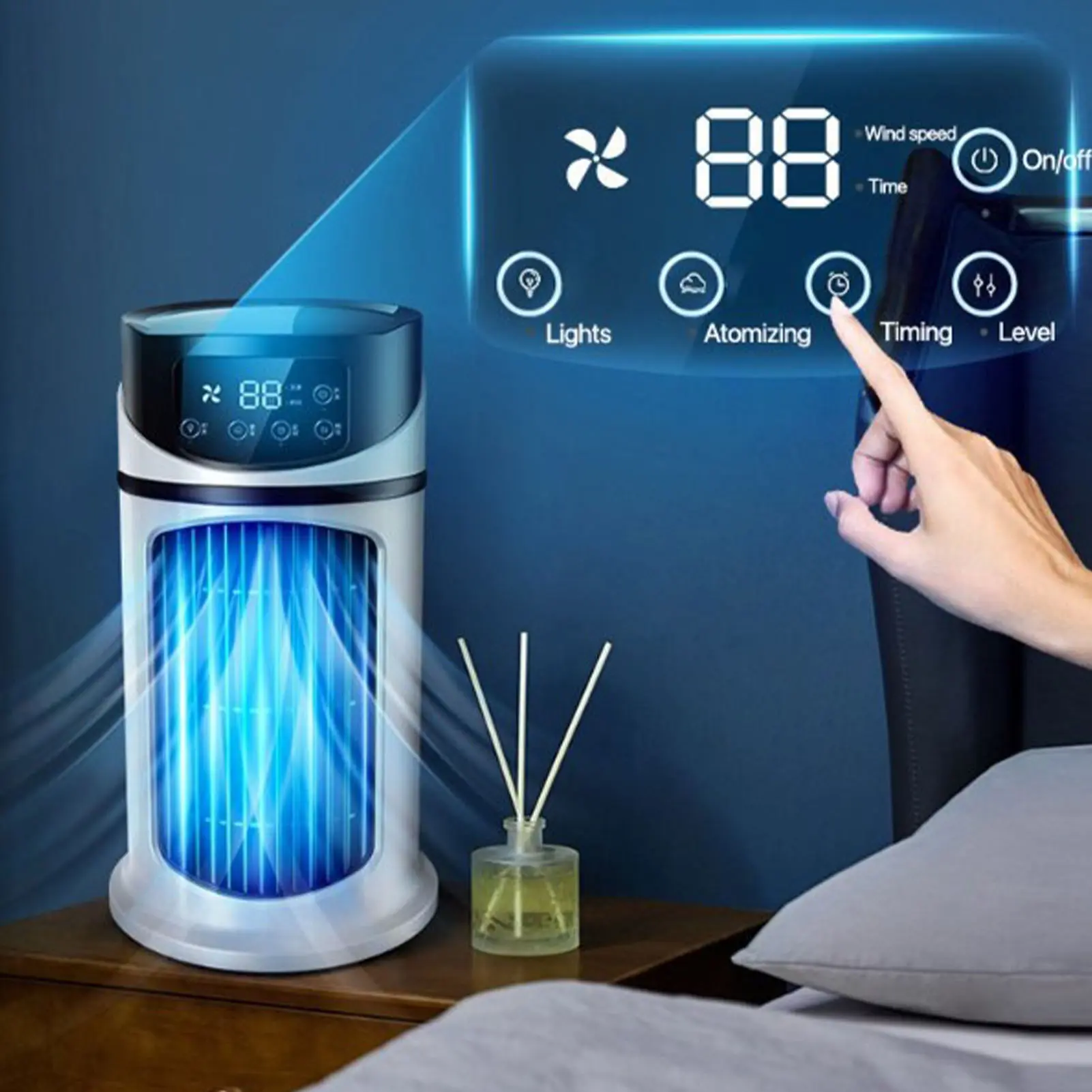 Air Cooler Portable Mini Air Conditioner Mobile Multifunction Air Cooler Fan Water Cooling Fan for Office Home Mobile Air Cooler