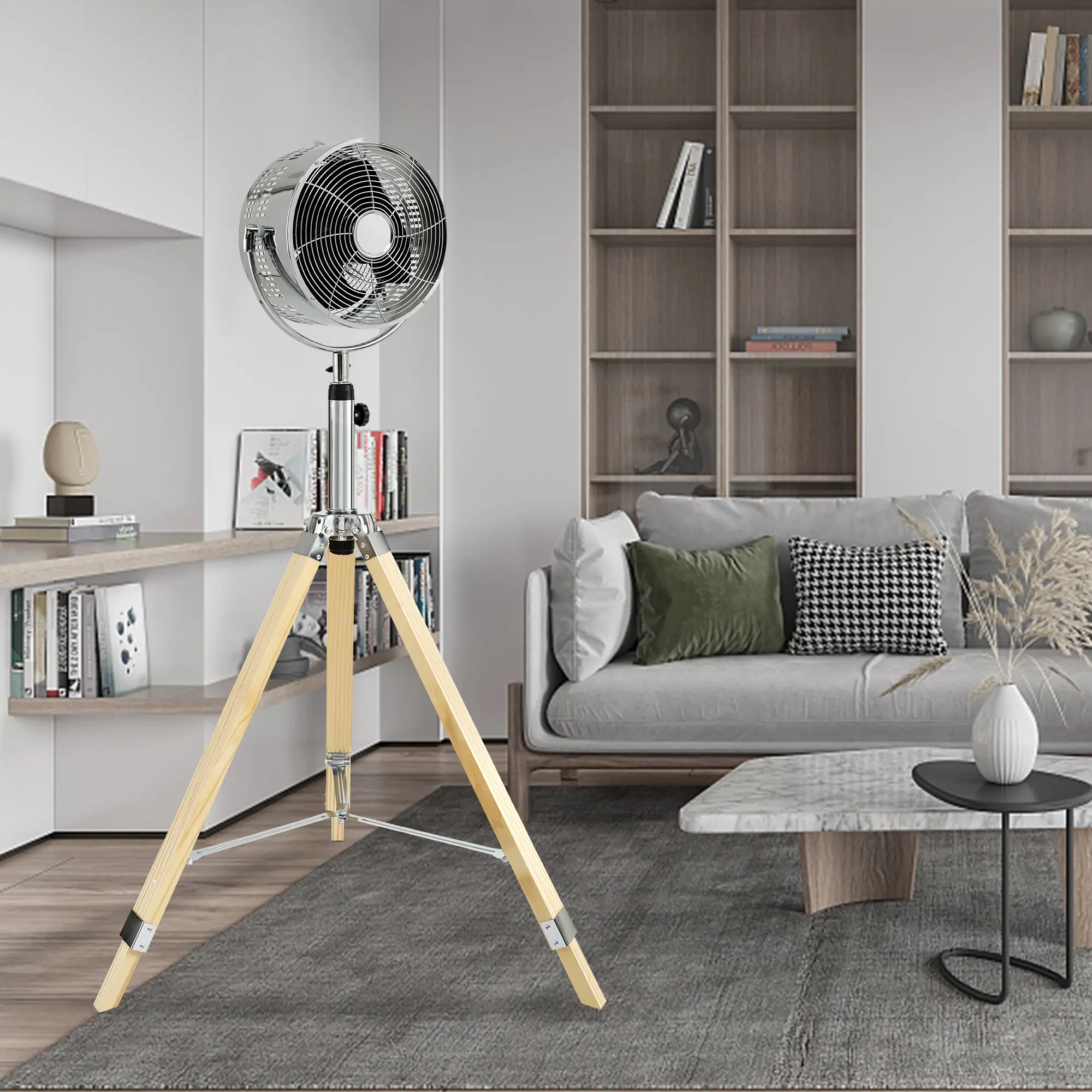 Simple Deluxe Tripod Pedestal Fan, 3 Speed Adjustment, Multiple Wide Angle Standing Fan, Suitable for Bedroom, Living Room and O