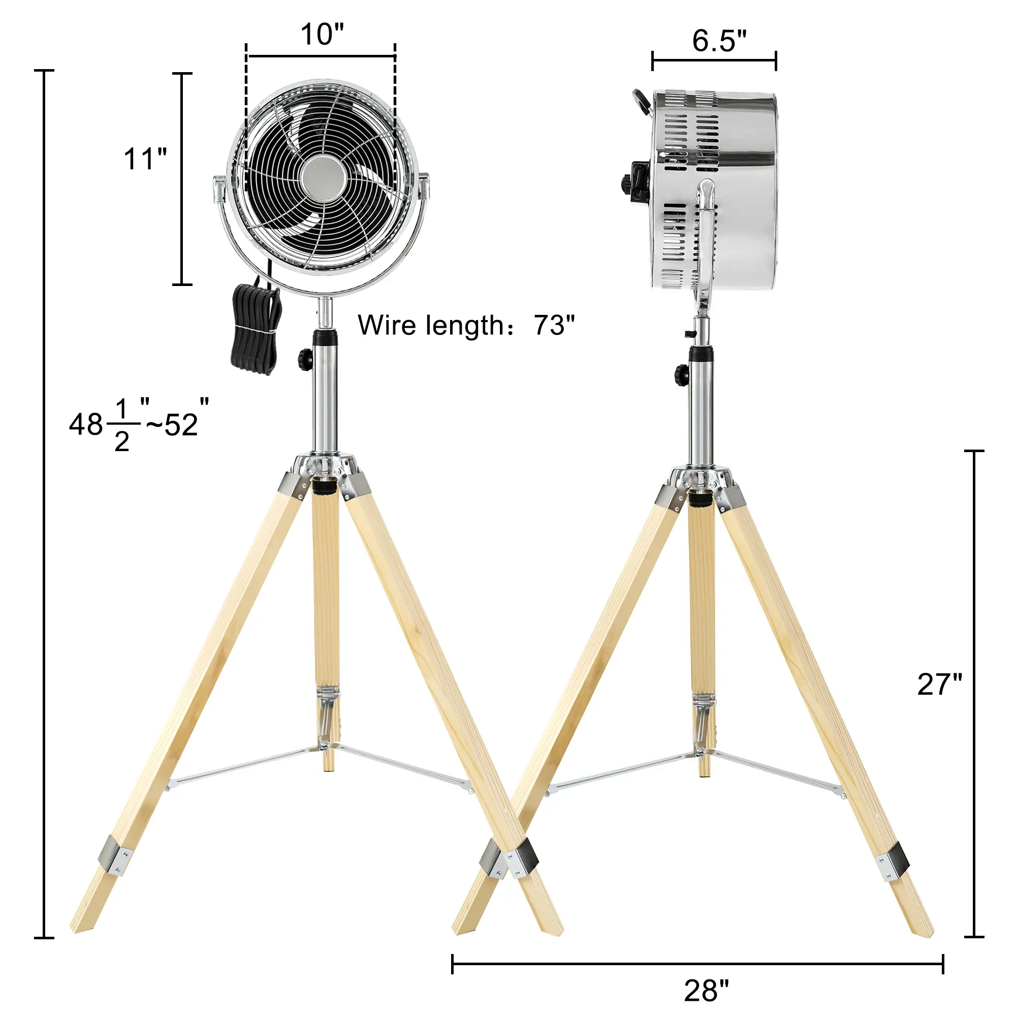 Simple Deluxe Tripod Pedestal Fan, 3 Speed Adjustment, Multiple Wide Angle Standing Fan, Suitable for Bedroom, Living Room and O