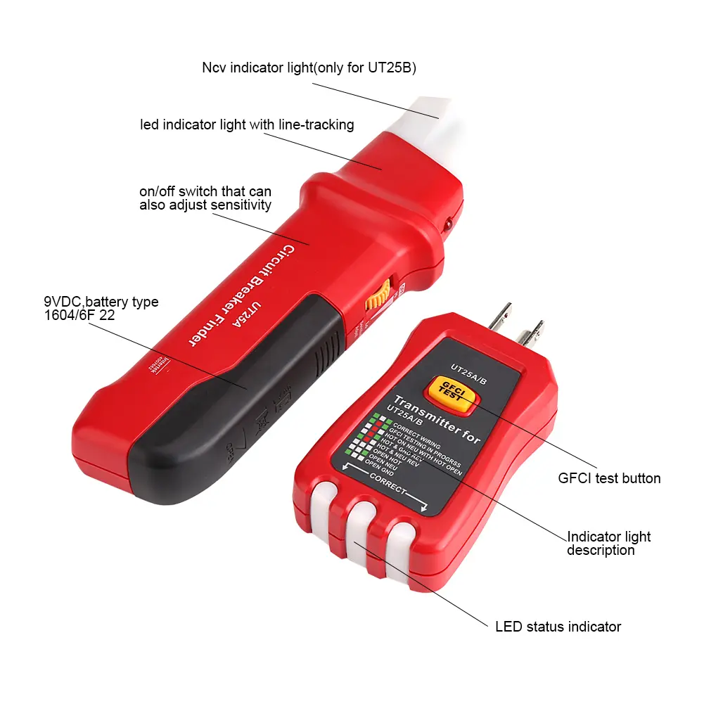 Circuit Finder Circuit Tester  T Professional Circuit Breaker Finder Sensitivity Adjustable Socket Tester Diagnostic Tool