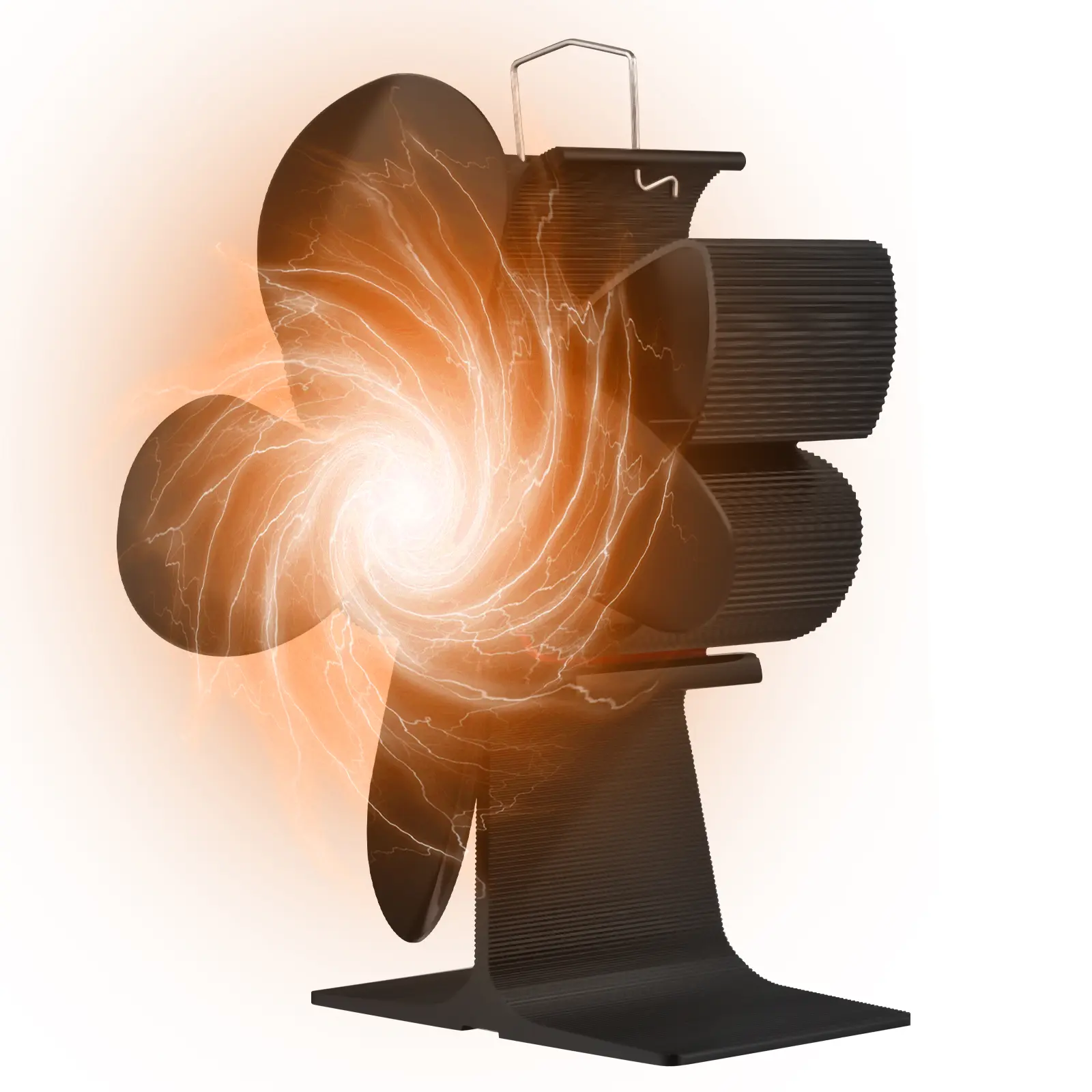 4 Blade Heat Powered Stove Fan with Carrying Handle and Overheating Protection Portable Butterfly Heat Fan Non Electric Eco-Frie