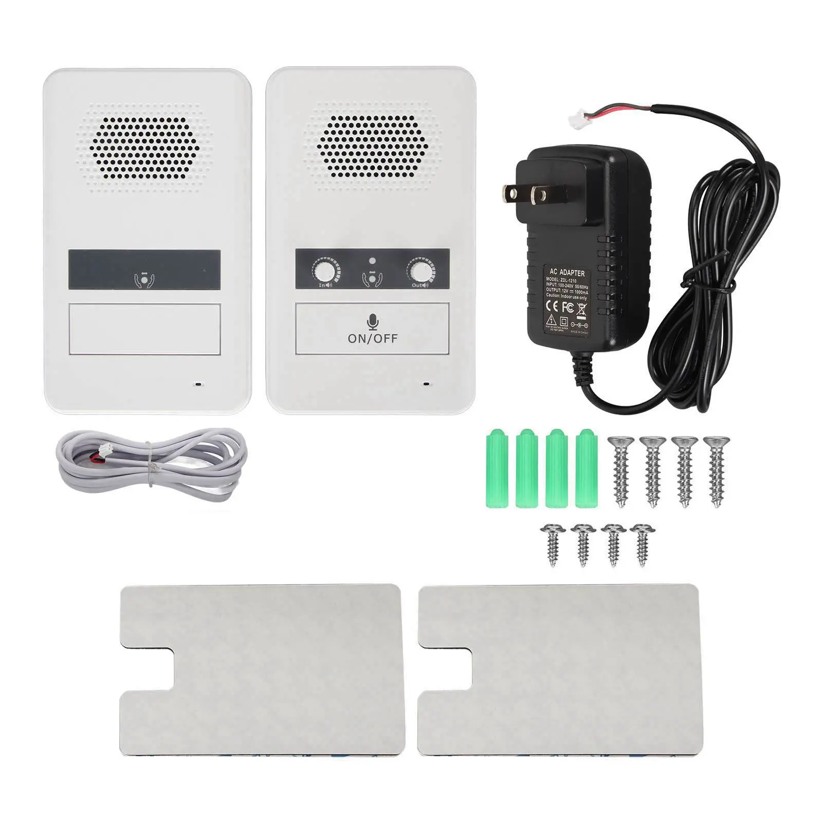 Window Speaker Intercom  Way Counter Intercom Premium Speaker Sensitive Mic 3W Power Window Intercom System for Bank White