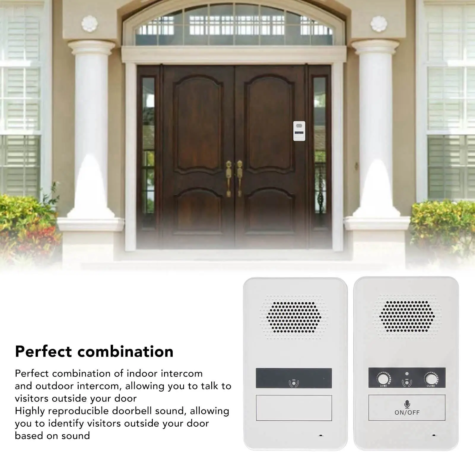 Window Speaker Intercom  Way Counter Intercom Premium Speaker Sensitive Mic 3W Power Window Intercom System for Bank White