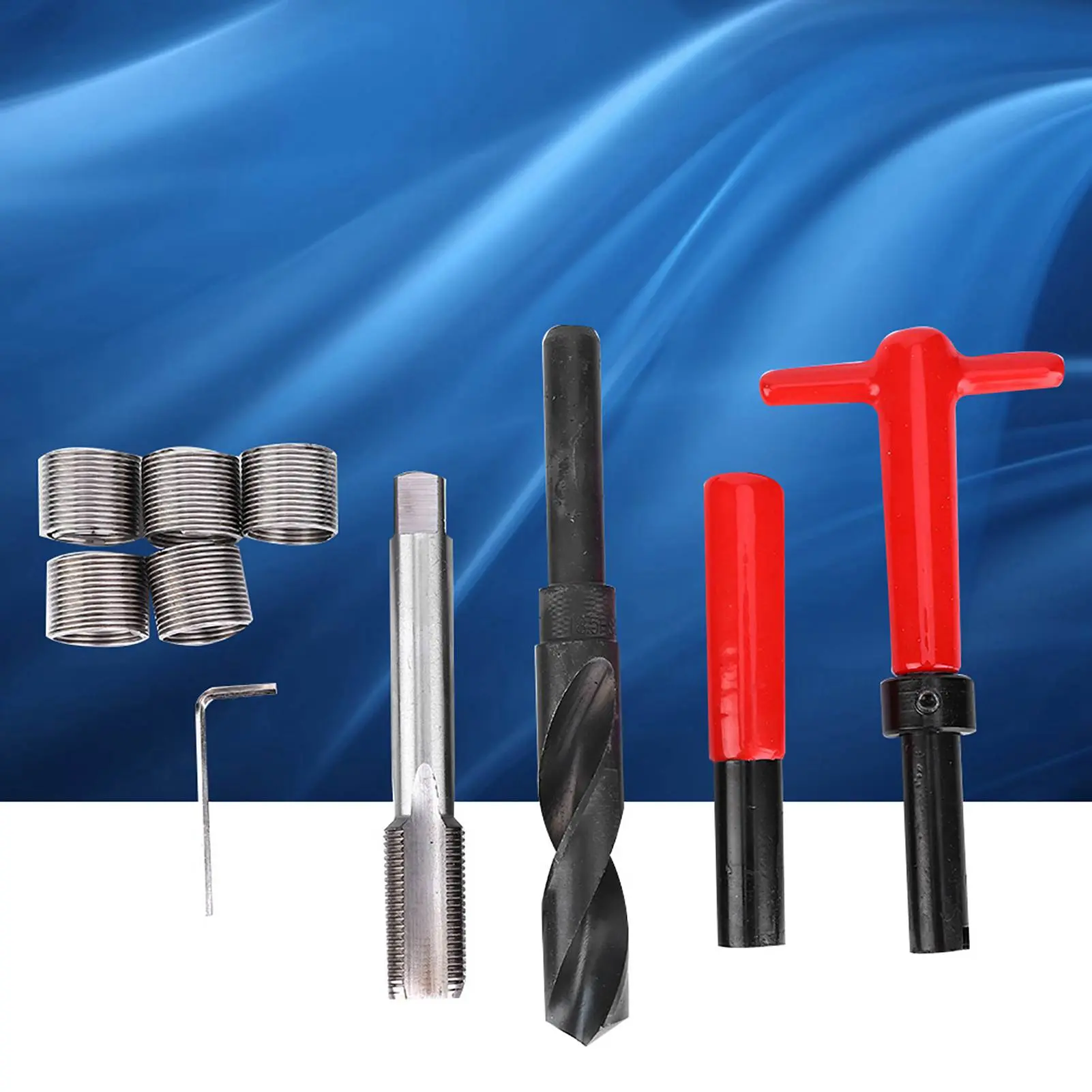 Thread Repair Kit Stainless Steel Twisted Drill Wrench Threaded Insert for Car M18x1.5 Thread Repair Kit Twisted Drill Tap