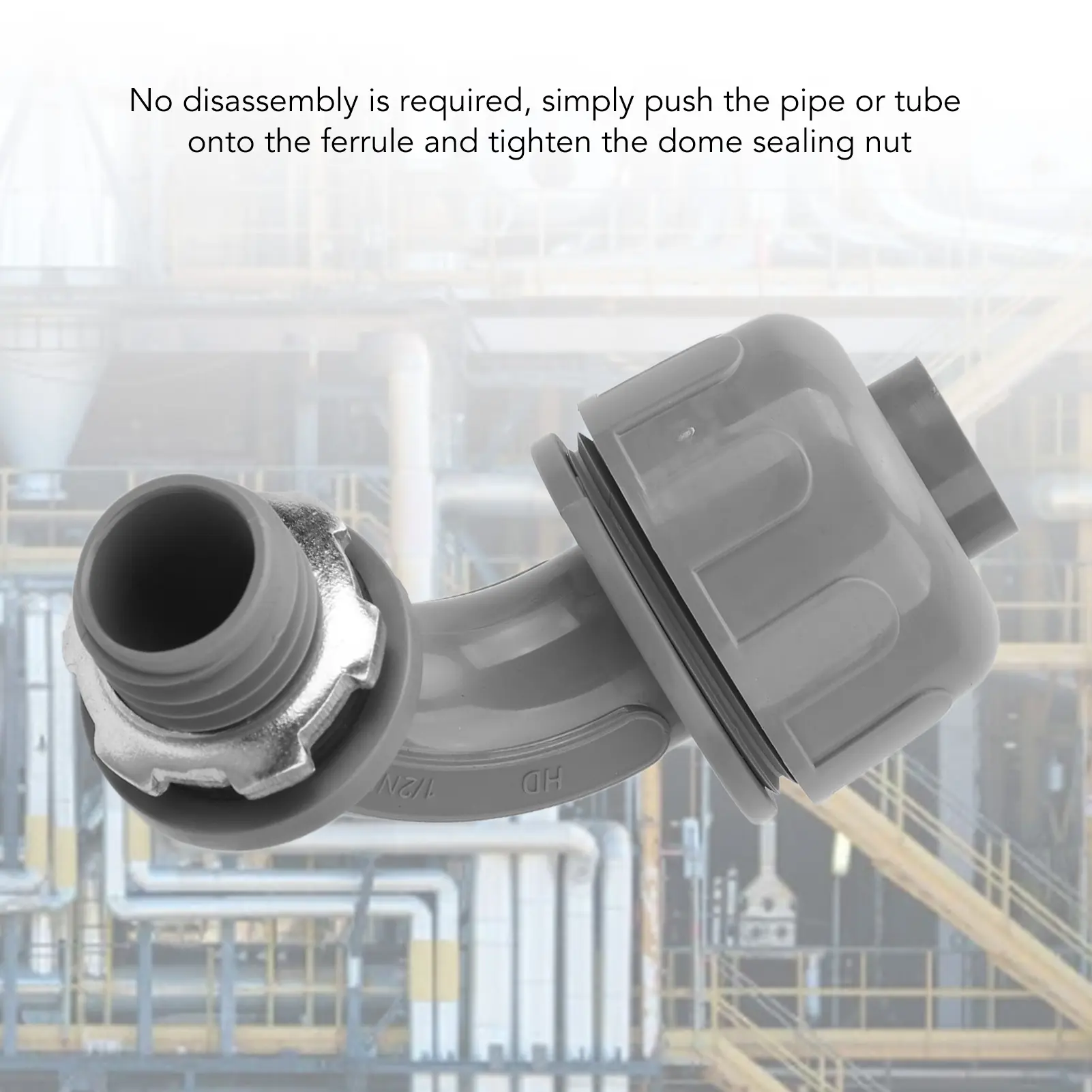 Liquid Tight Connector 1/2 Inch Thread 90 Degree PVC Non Metallic Electrical Conduit Connector Liquid Tight Connector