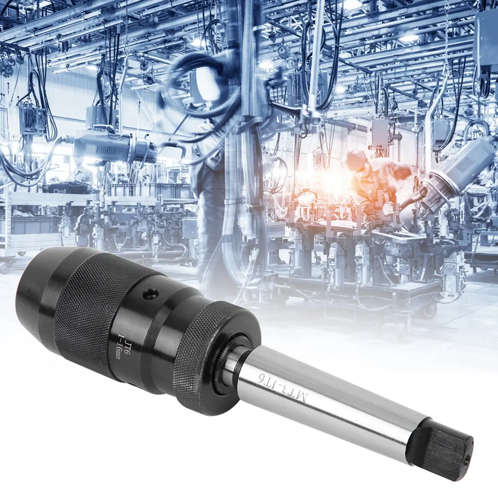 Lathe Drill Chuck Automatic Locking Drill Chuck MT3 JT6 1-16MM Self Tighten Drill Chuck Automatic Locking Keyless Drill Chuck