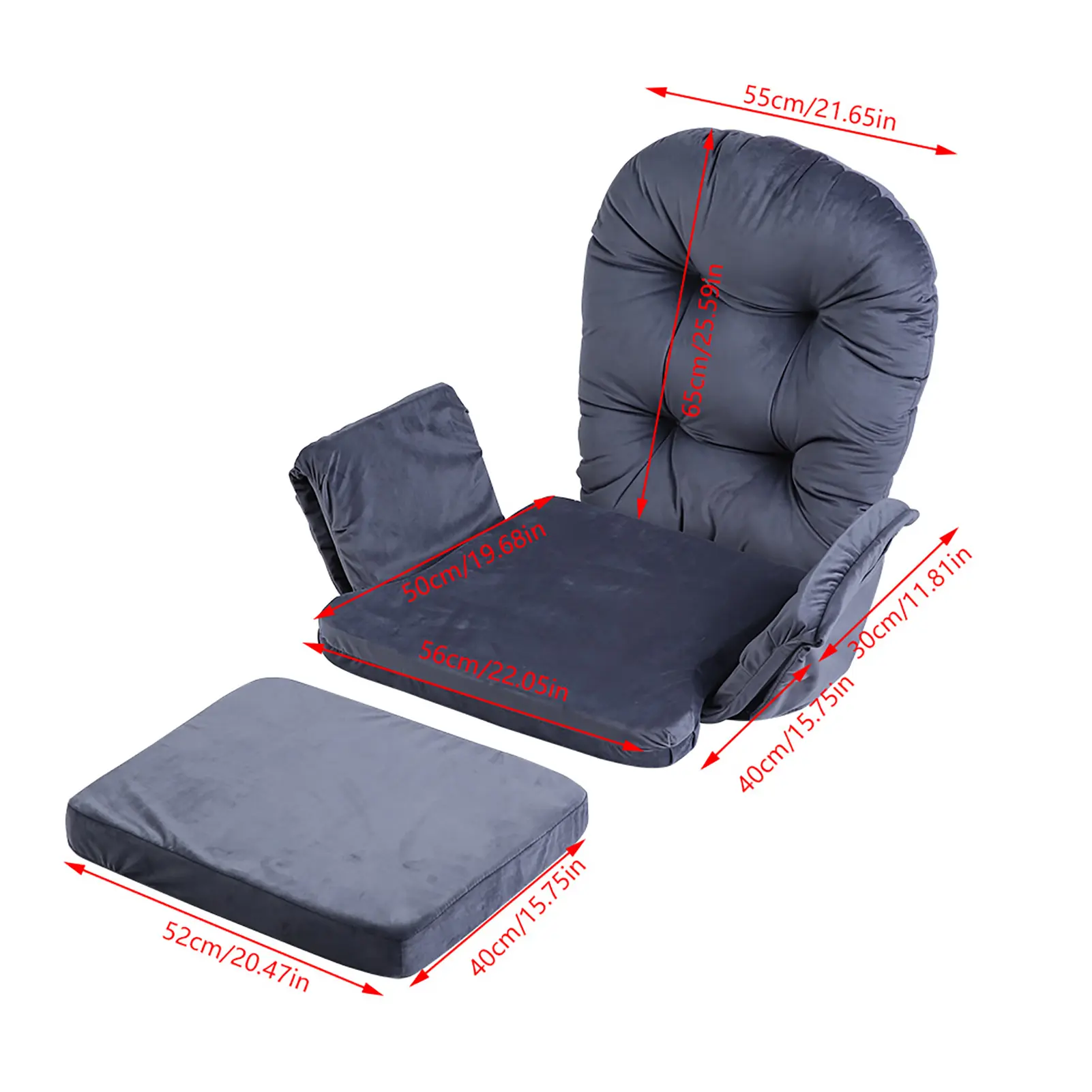 Soft Velvet Cotton Chair Cushion   Stool Pad Set Warm Cover for Home Office Gray Color  Chair Cushion Stool Cushion Chair Cushio
