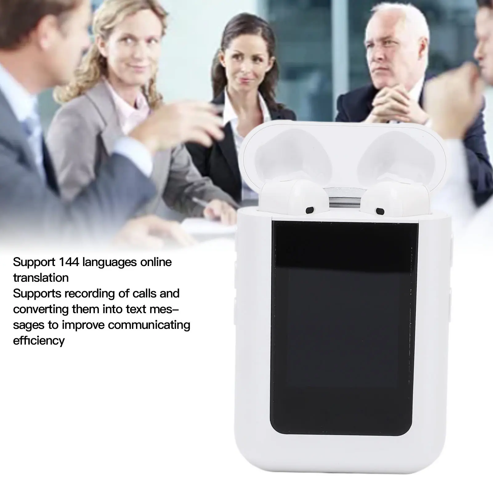 Translation Earphone Bluetooth Translation Earphones LCD Screen 144 Languages AI Interaction Recording Translation Earbuds