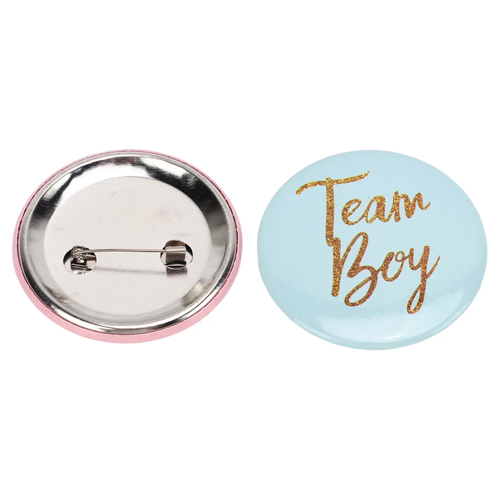 Boy Girl Button Pin English Pattern Small Compact Blue Pink Gender Reveal Button Badge Attractive Decorative for Baby Shower