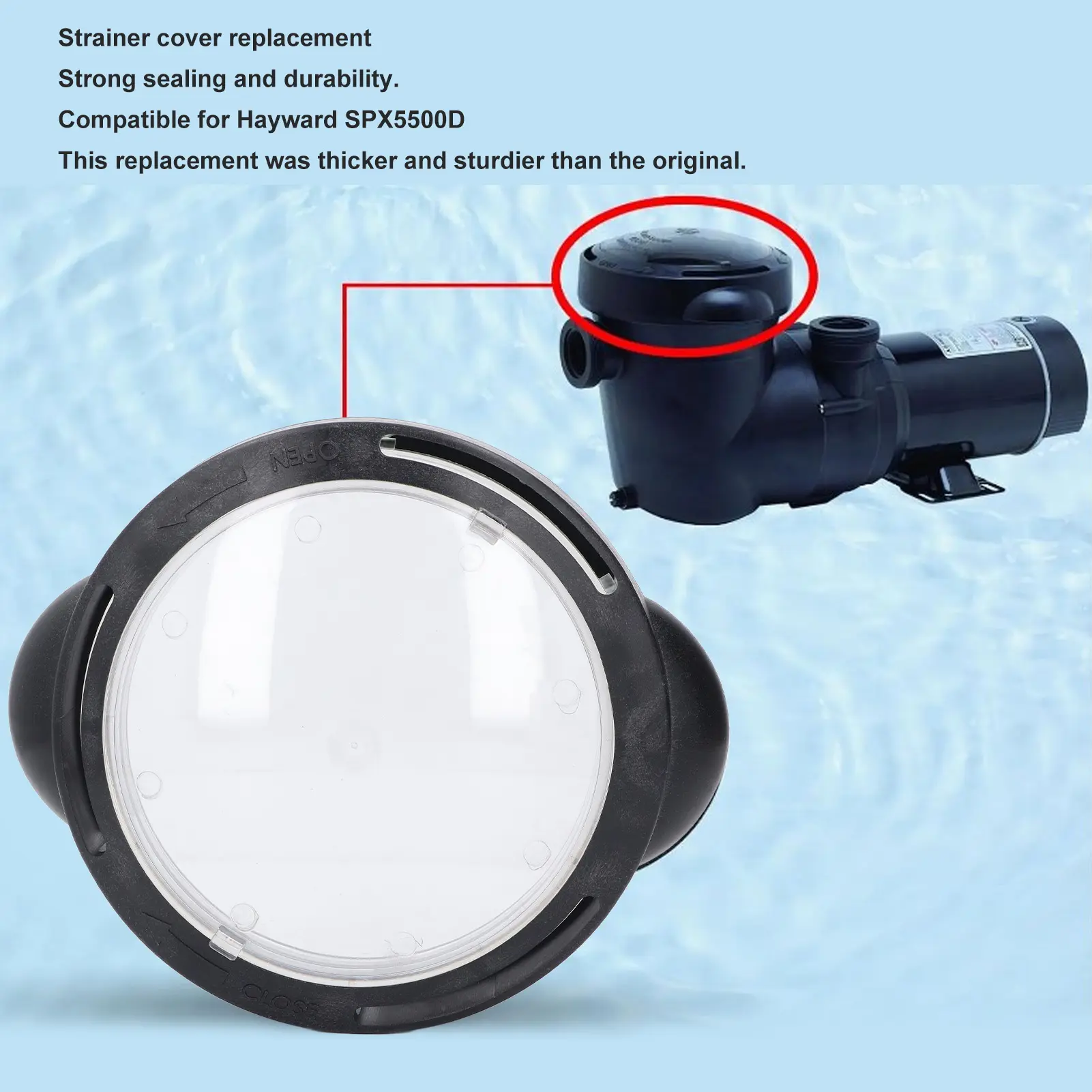 Pool Strainer Cover Replacement Strainer Cover with Lock  and O  Replacement for Hayward SPX5500D Pump Filter