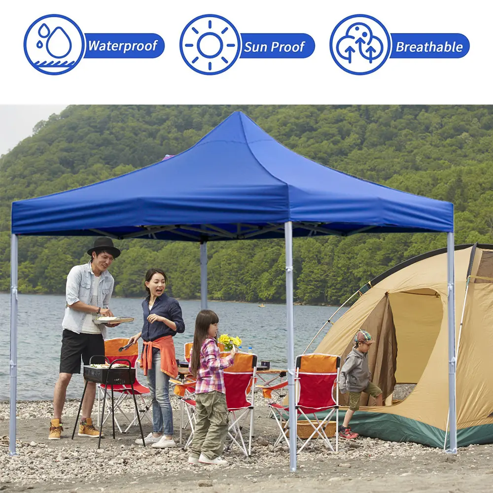 10x10 Commercial Tent Heavy Duty Canopy Tent Outdoor Camping Shelter Waterproof Oxford Cloth and PVC Windproof Rainproof Warm Fo