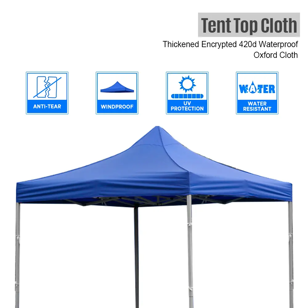 10x10 Commercial Tent Heavy Duty Canopy Tent Outdoor Camping Shelter Waterproof Oxford Cloth and PVC Windproof Rainproof Warm Fo