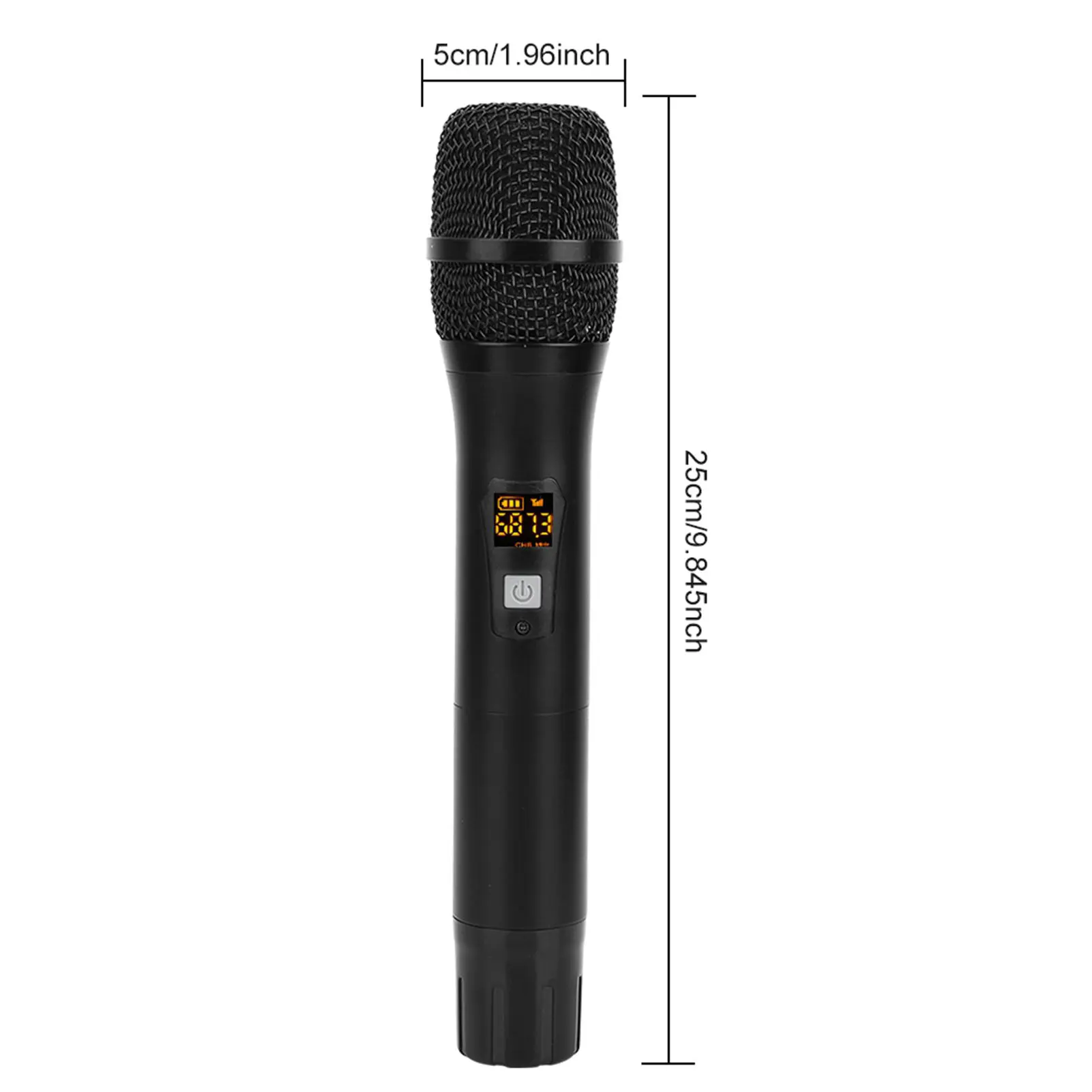 25 Channels Wireless Microphone 25 Channels Black Metal Handheld Wireless Microphone with  Receiver(Built in Battery)