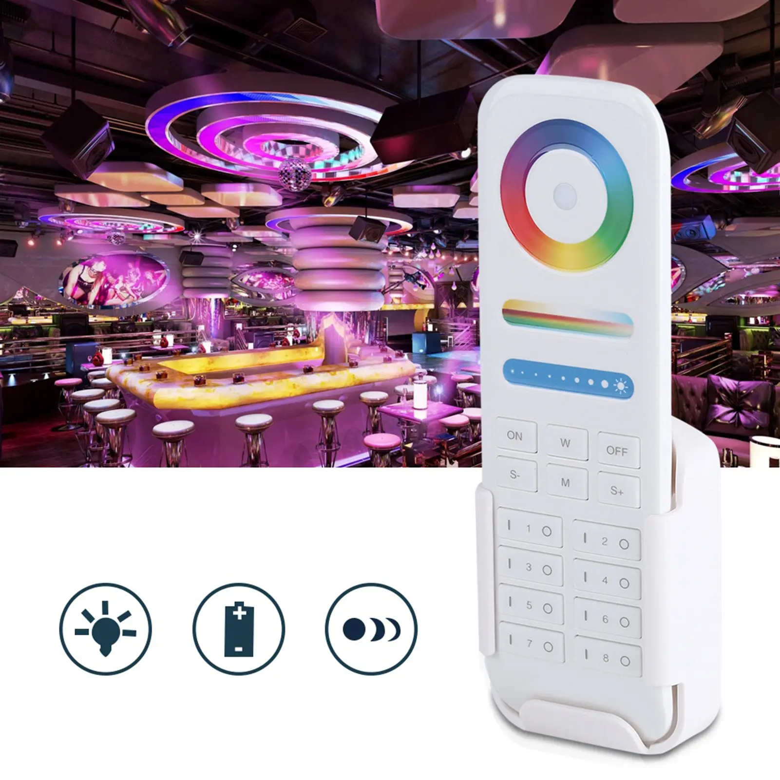 LED Remote Controller Milight 2.4G Wireless 8-Zone Remote Controller for RGB+CCT LED Bulbs Strip Lights RGB Remote Controller