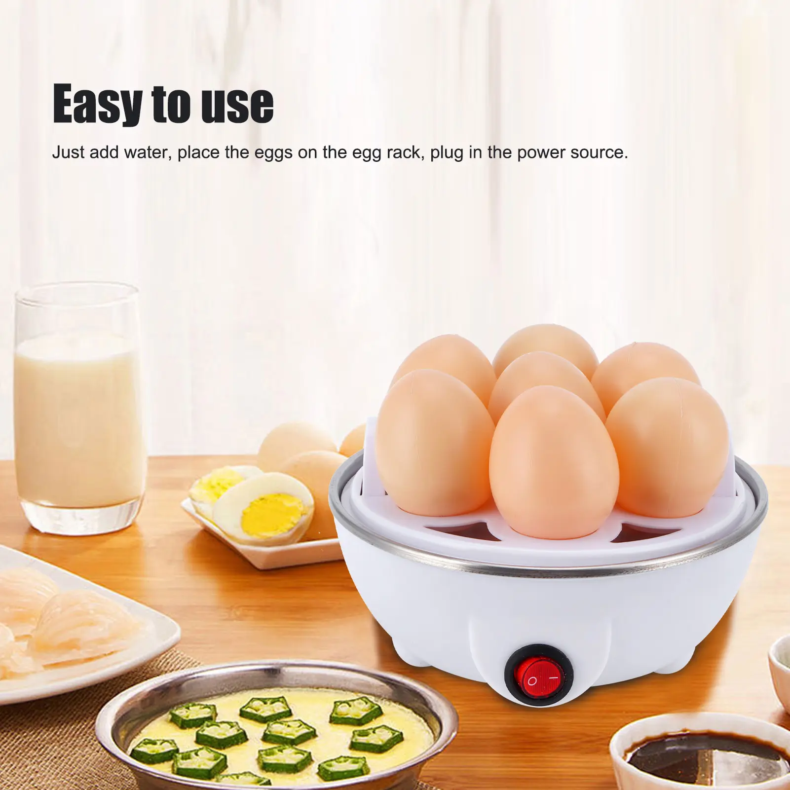 Electric Eggs Boiler Multifunctional Mini Eggs Cooker  Poacher for Kitchen Use Household Applicance