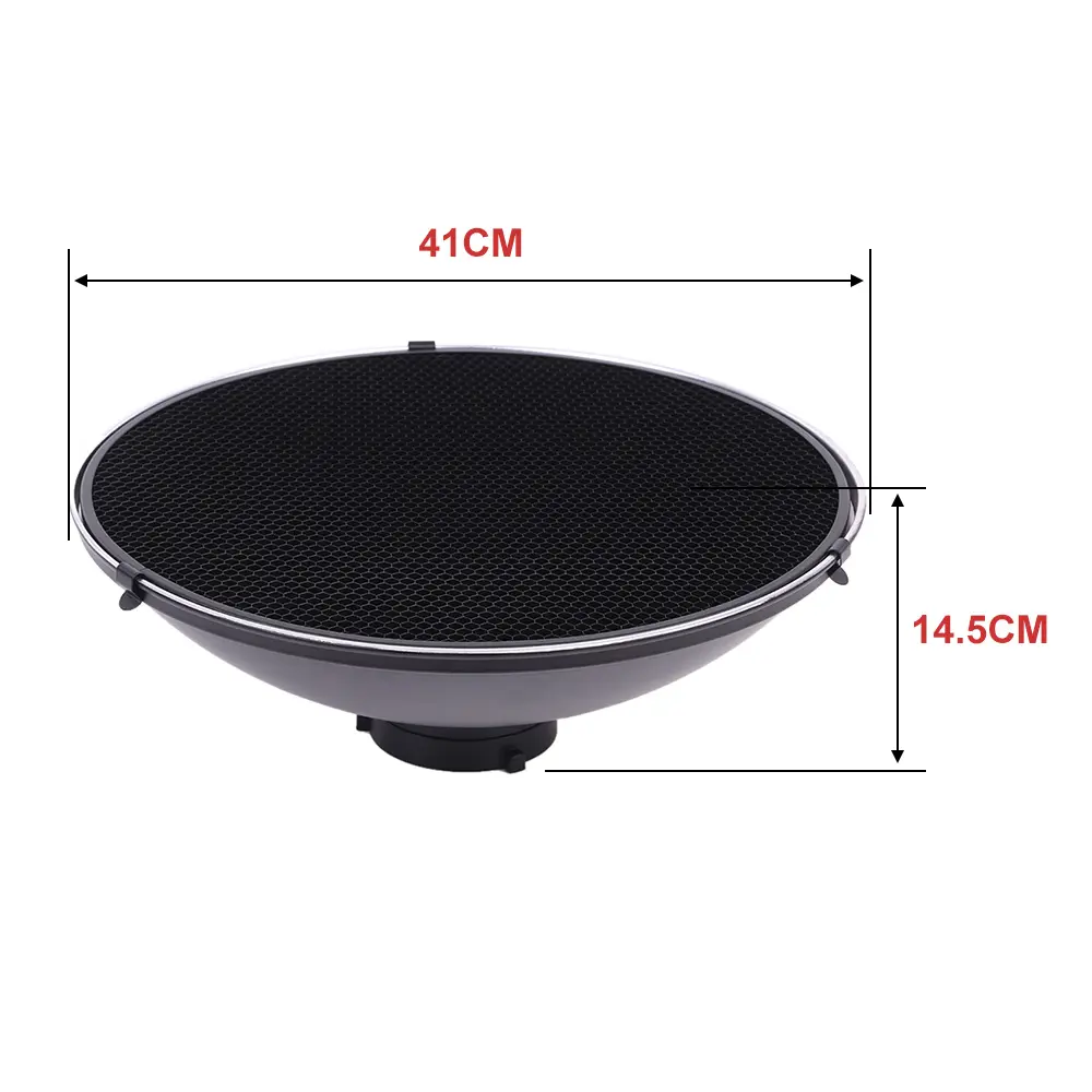 Studio Photography 41cm/16 Inch Speedlite Strobe Lighting Diffuser Beauty Dish Lampshade Bowens Mount with Reflector Honeycomb S