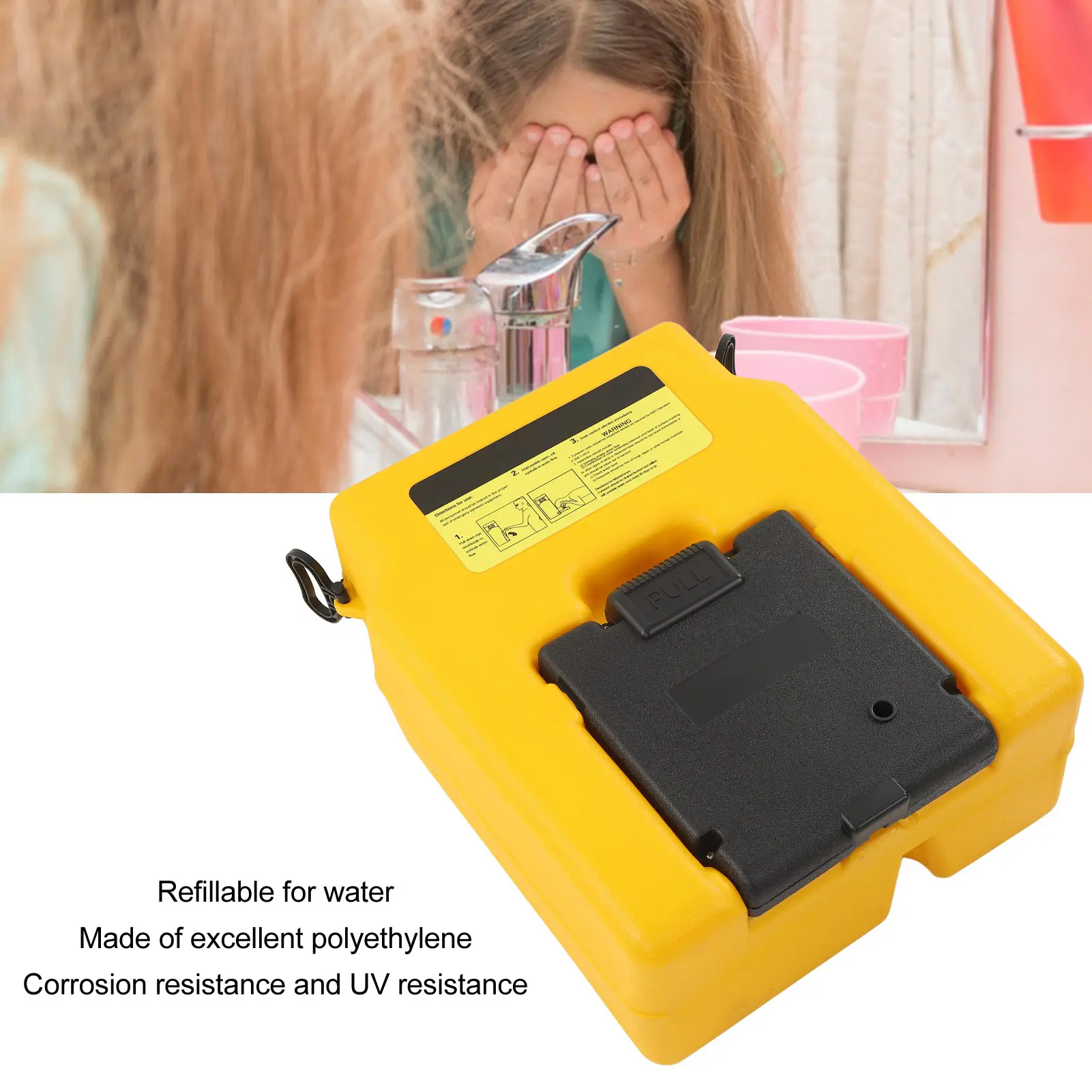 Eye Wash Station 53L Wall Mounted 14 Gallon Refillable Safety Emergency Eye Washing Station