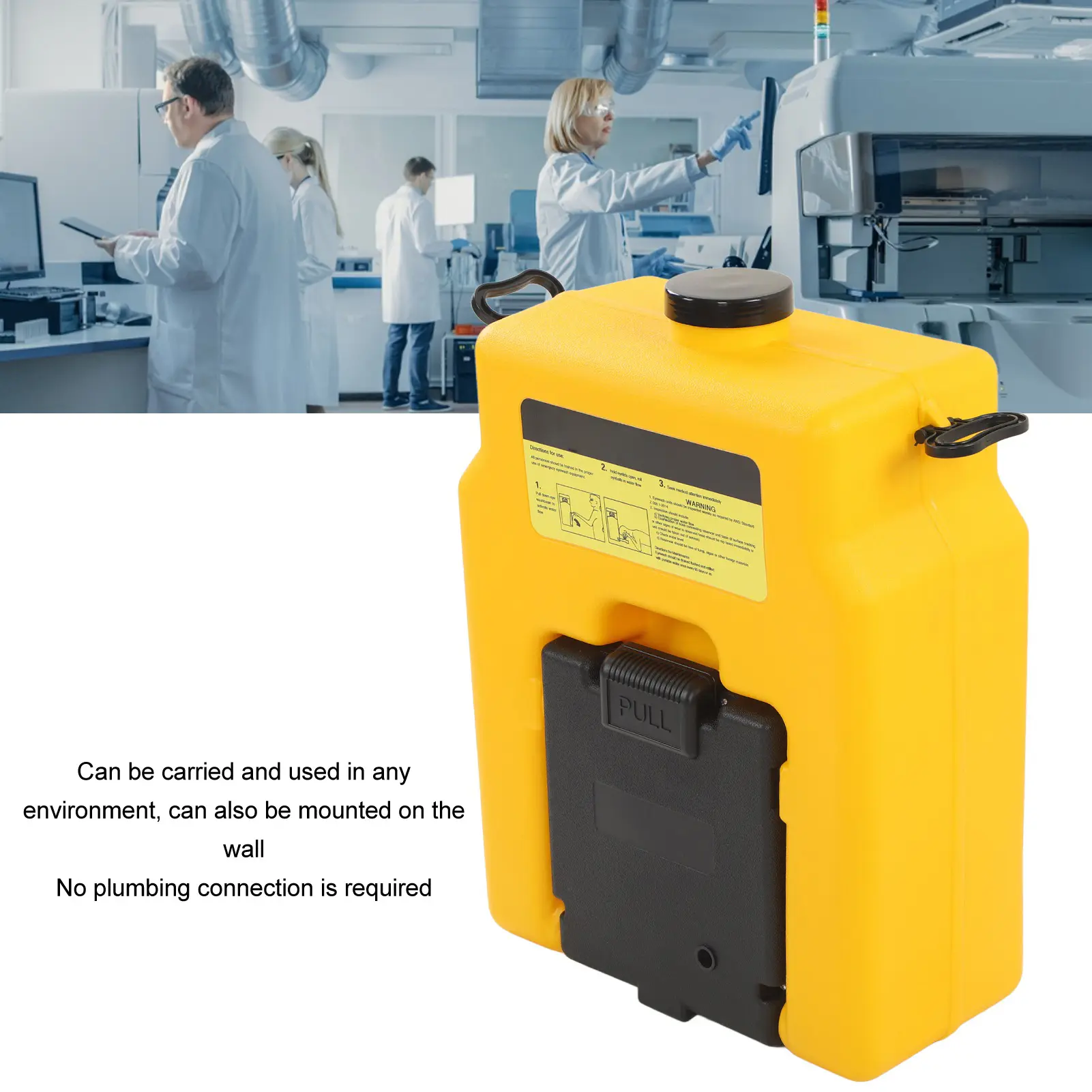 Eye Wash Station 53L Wall Mounted 14 Gallon Refillable Safety Emergency Eye Washing Station