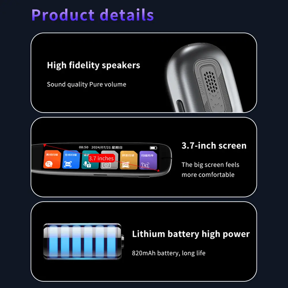 Dictionary Translation Pen Scan Reader Device Text Scanning Reading Translator WiFi/BT Connection 142 Languages Online Translate