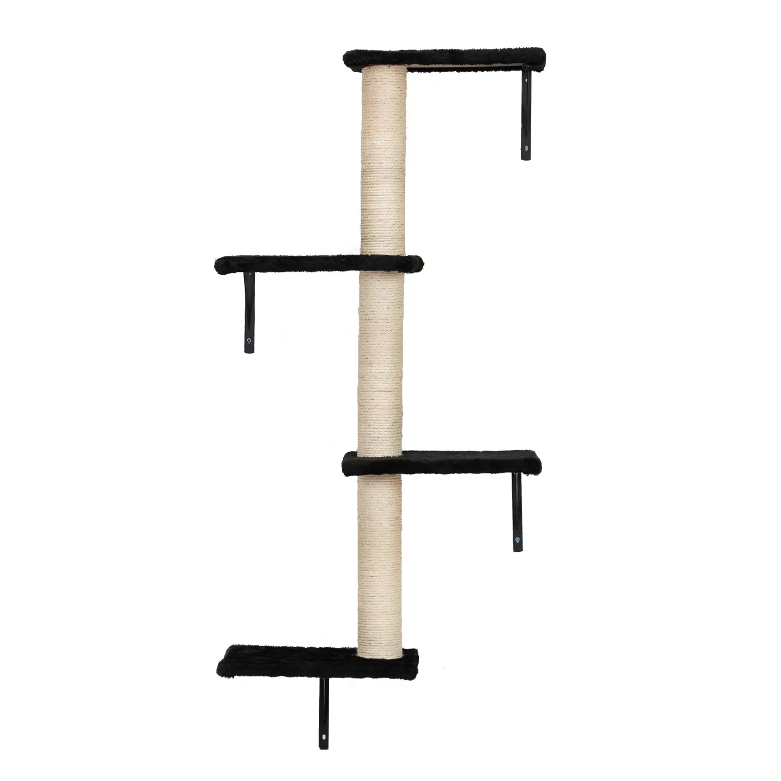 Cat Wall Shelves, Wall-Mounted Cat Climber Set of 5, Floating Cat Perches, Cat Furniture, Black