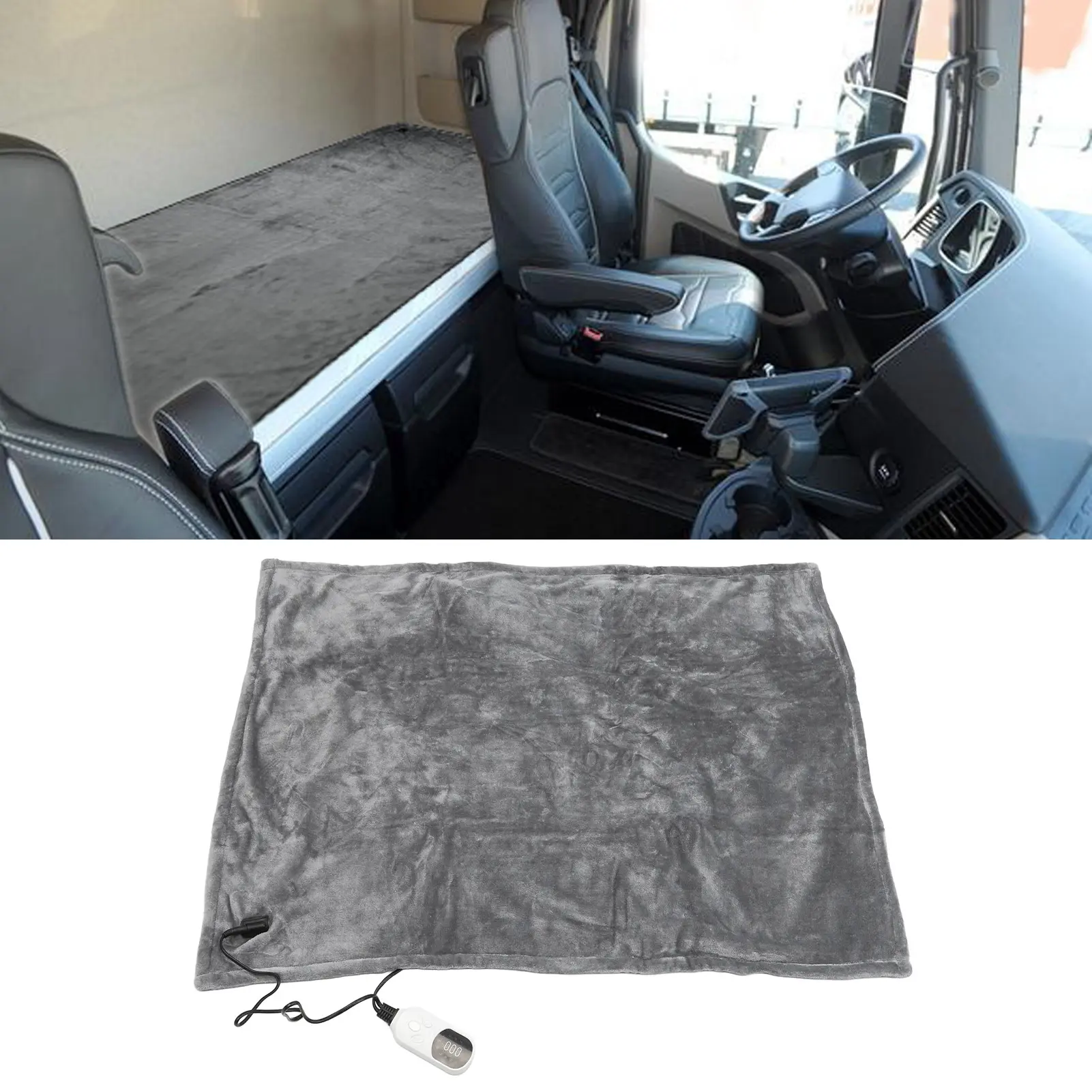 Car Heating Blanket Flannel Portable Breathable Electric Blanket for Car Fast Heating Soft Warm 12 Volt 48W for Camping